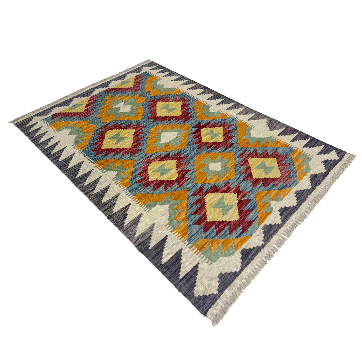 Handmade Multi Kilim Geometric 2x4 ft
