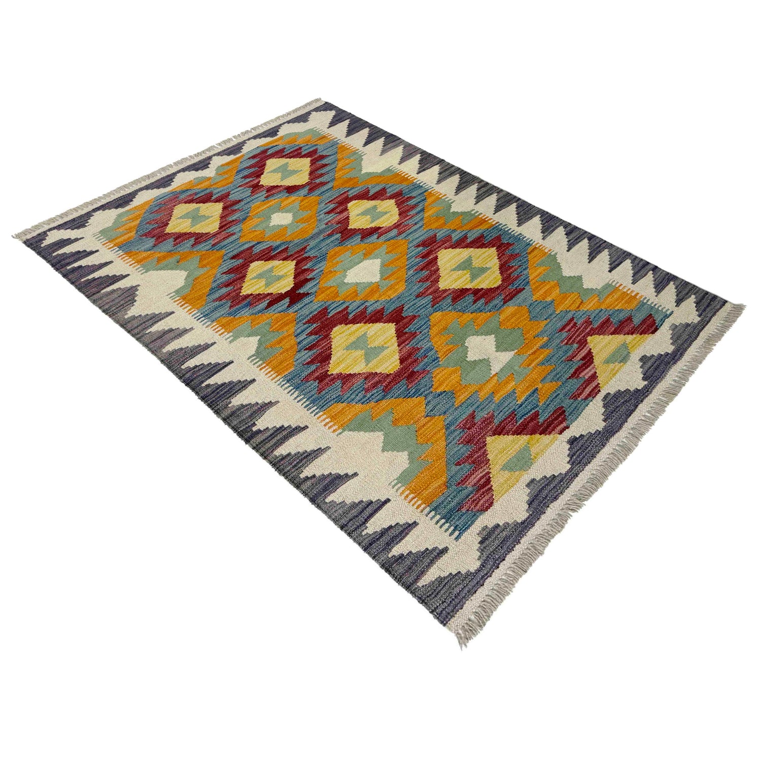 Handmade Multi Kilim Geometric 2x4 ft