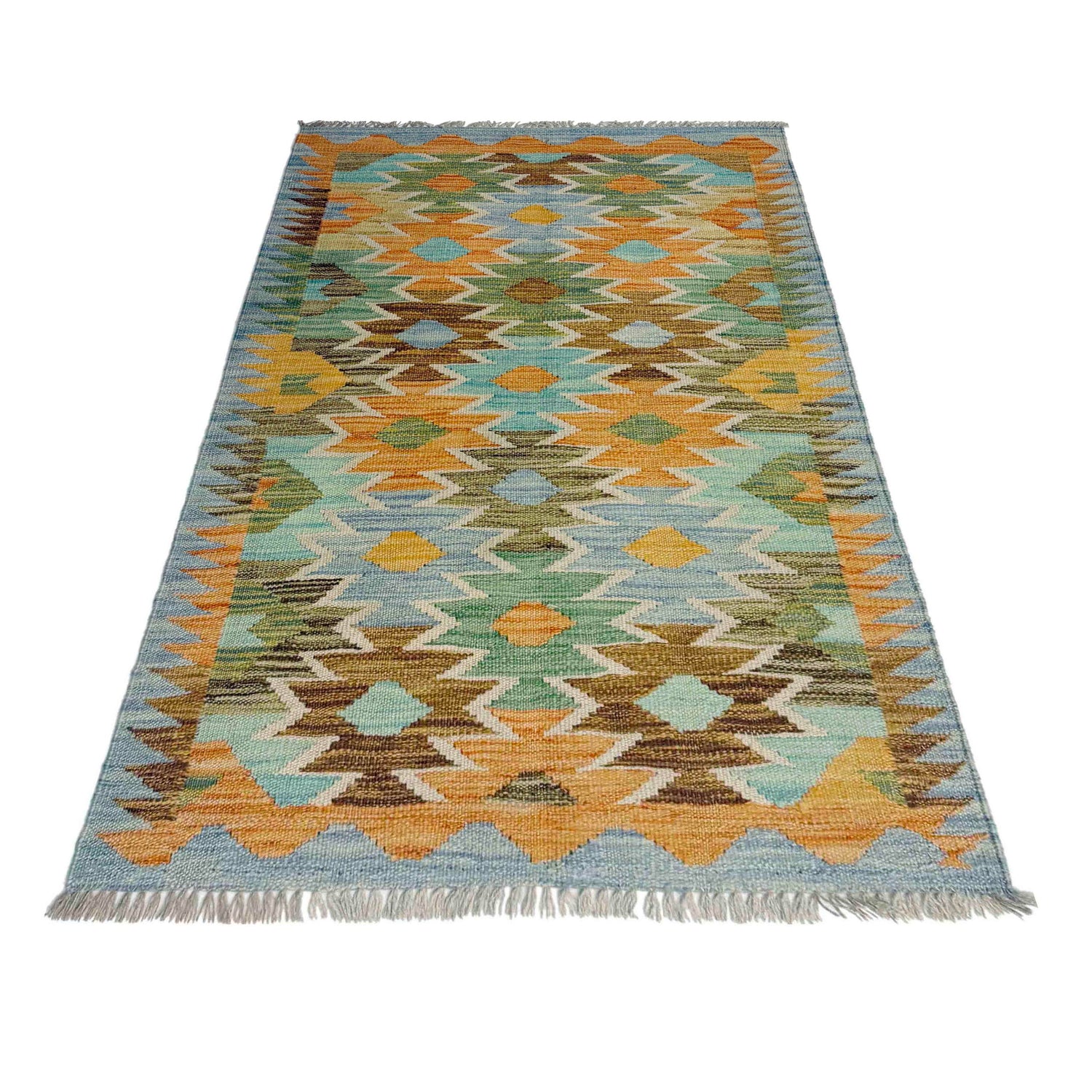 Handmade Multi Kilim Geometric 2x4 ft