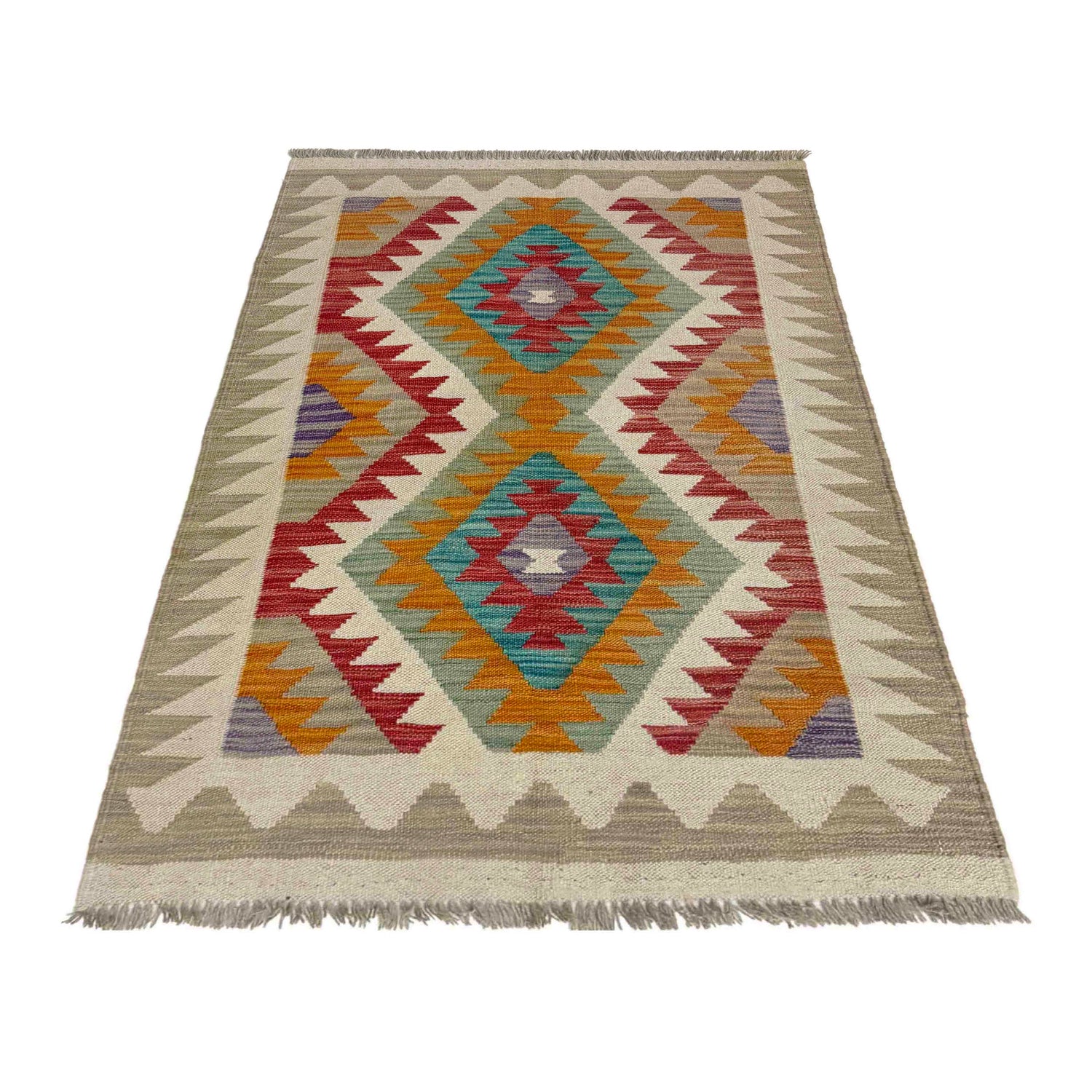 Handmade Multi Kilim Geometric 2x4 ft