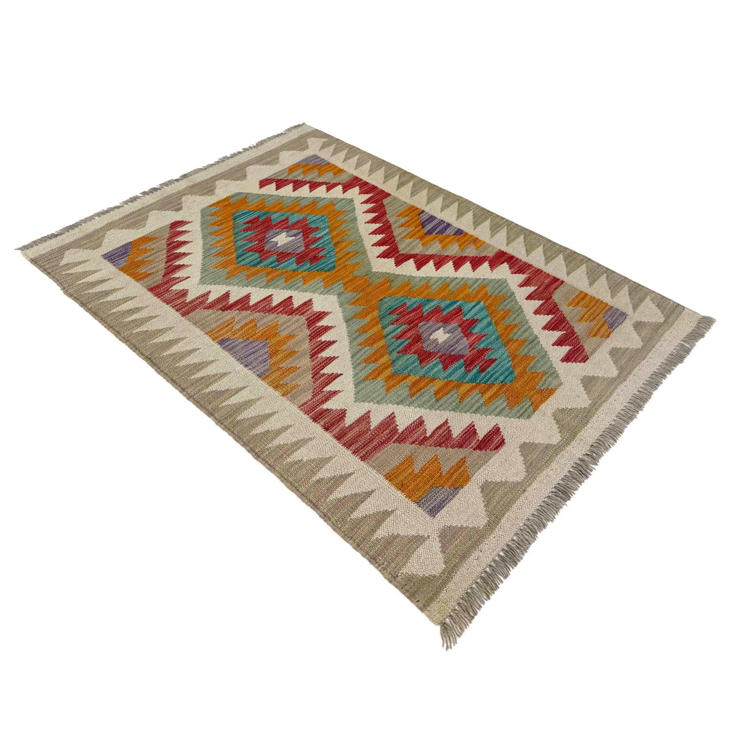 Handmade Multi Kilim Geometric 2x4 ft