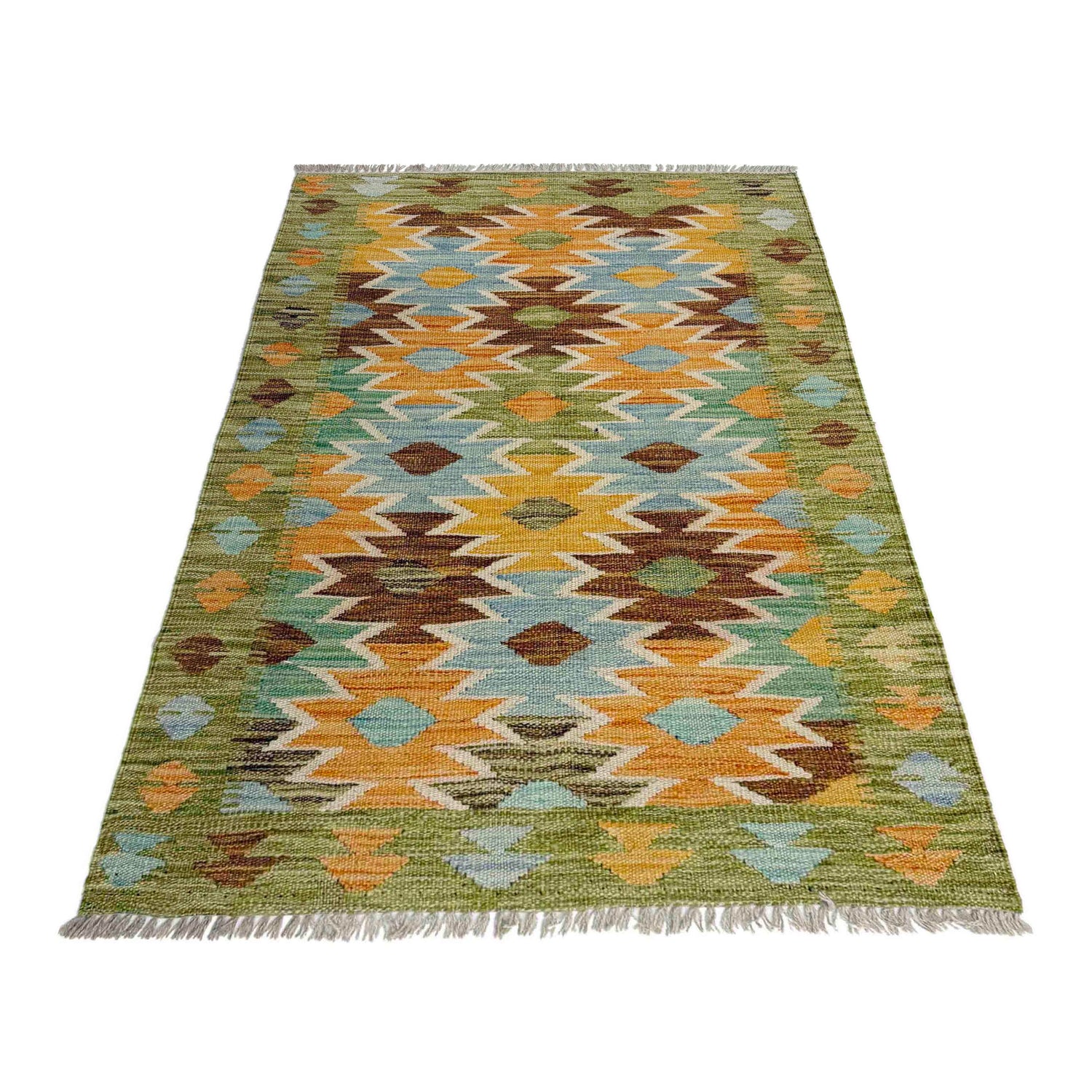 Handmade Multi Kilim Geometric 2x4 ft