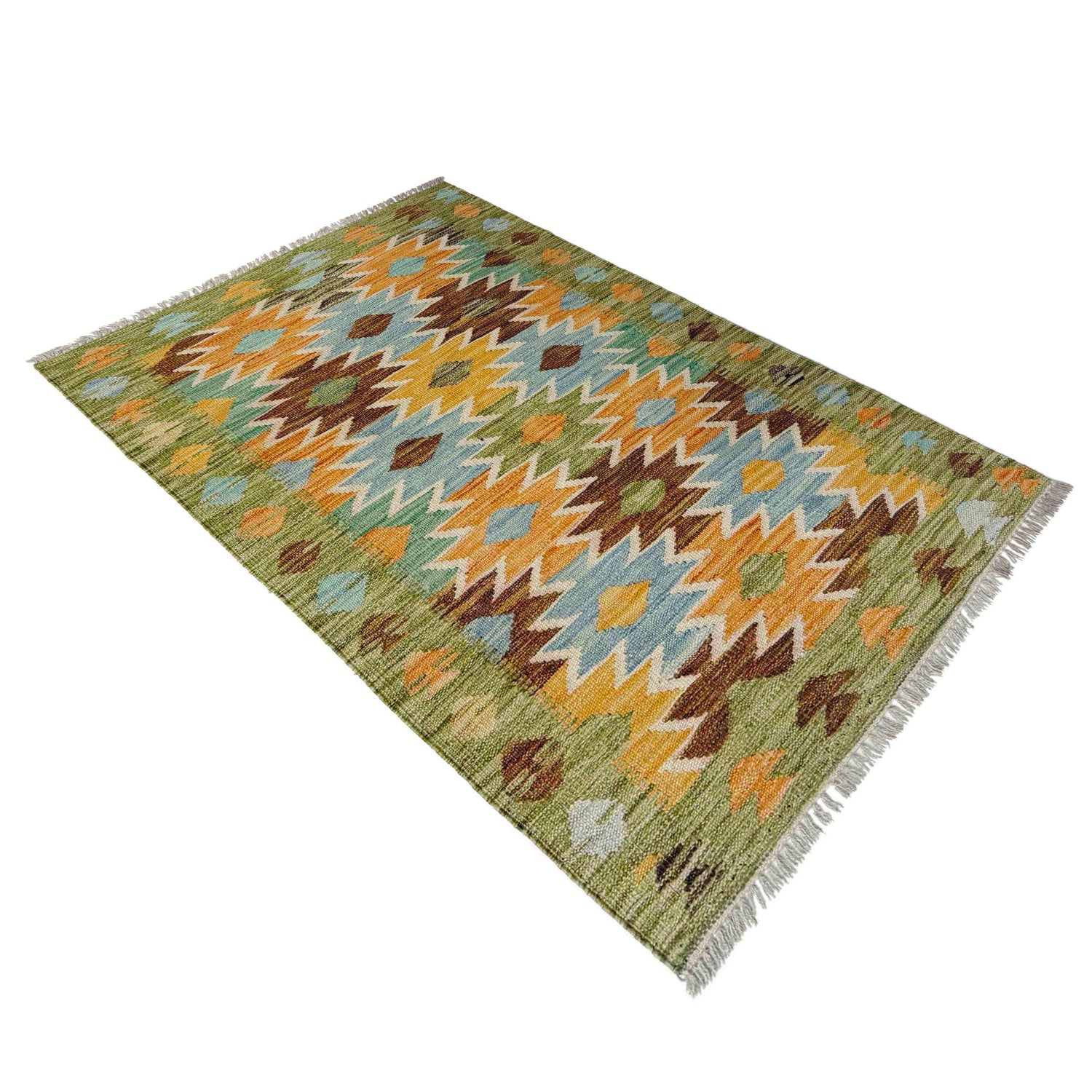 Handmade Multi Kilim Geometric 2x4 ft