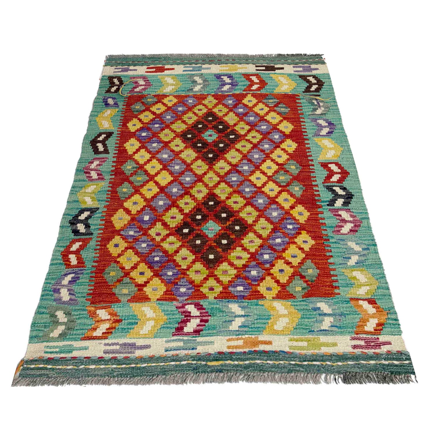 Handmade Multi Kilim Geometric 2x4 ft