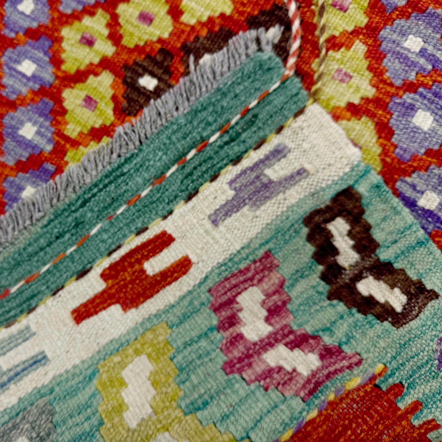 Handmade Multi Kilim Geometric 2x4 ft