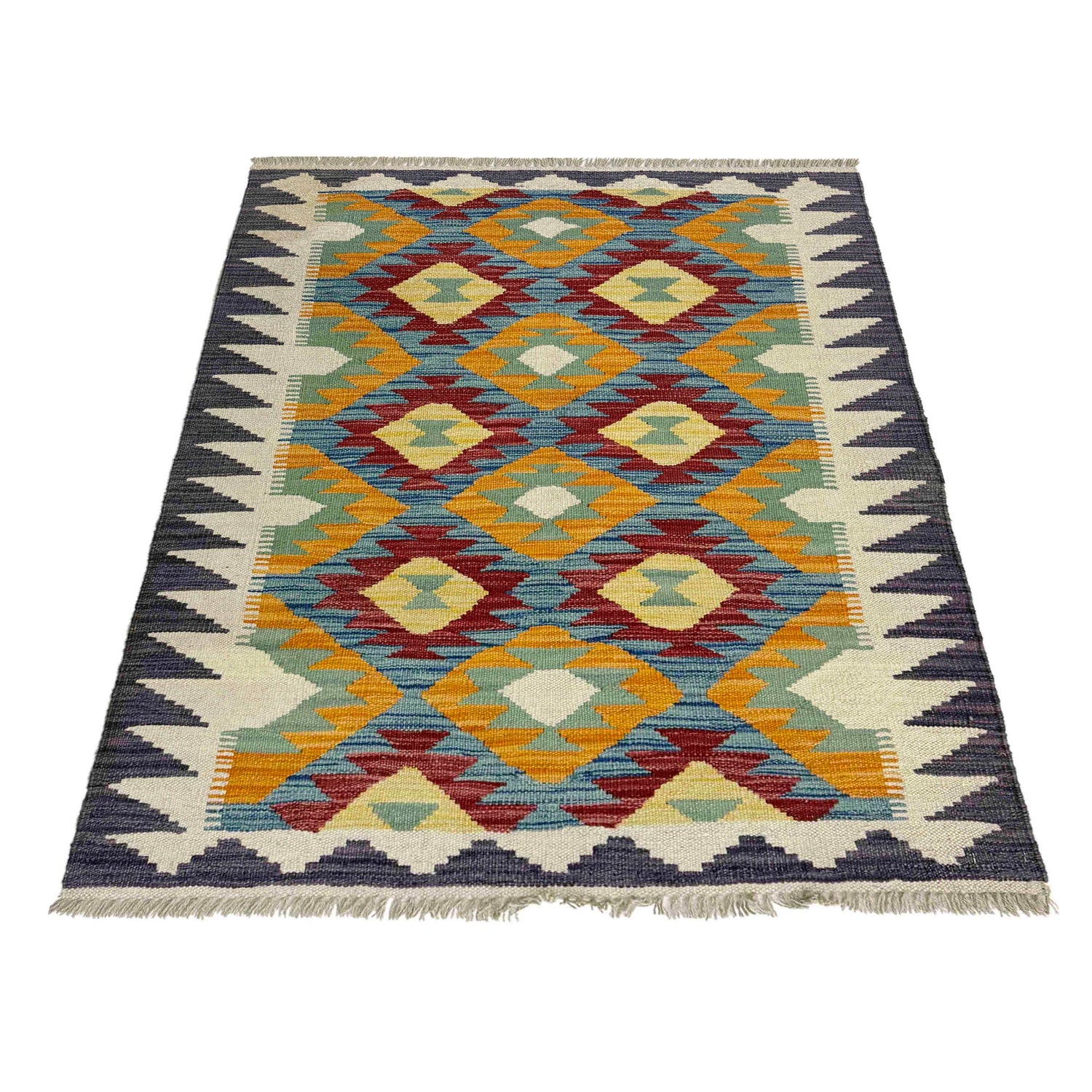 Handmade Multi Kilim Geometric 2x4 ft
