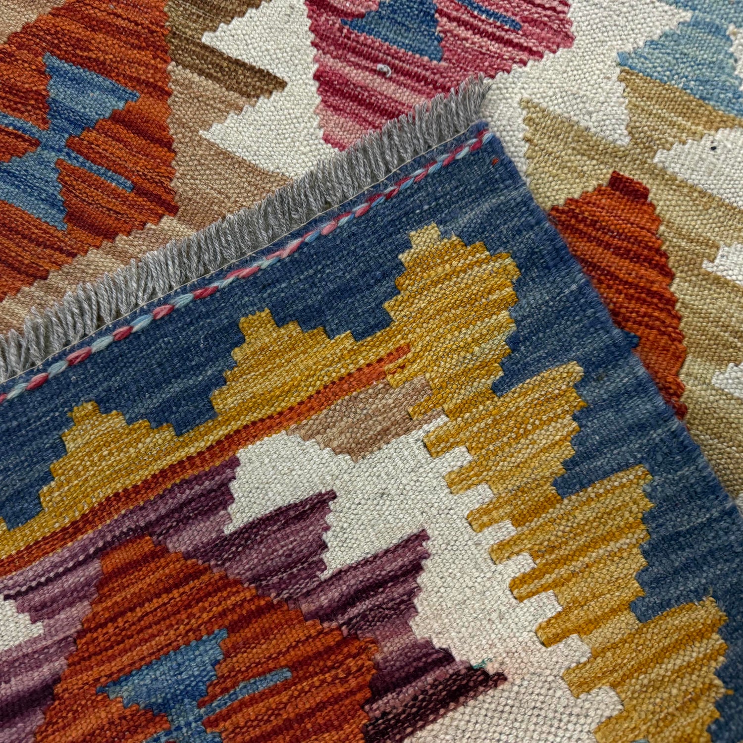 Handmade Multi Kilim Geometric 2x4 ft