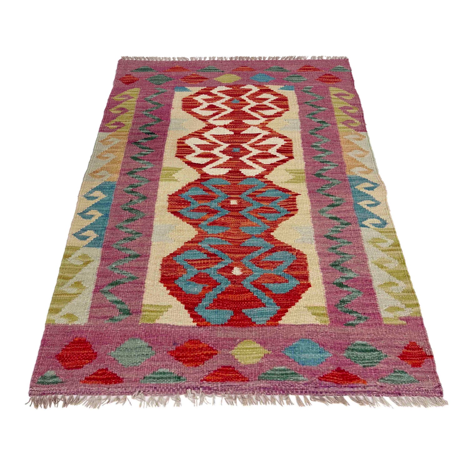 Handmade Multi Kilim Geometric 2x4 ft