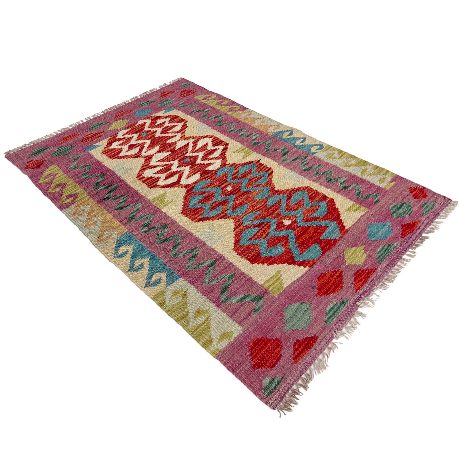 Handmade Multi Kilim Geometric 2x4 ft