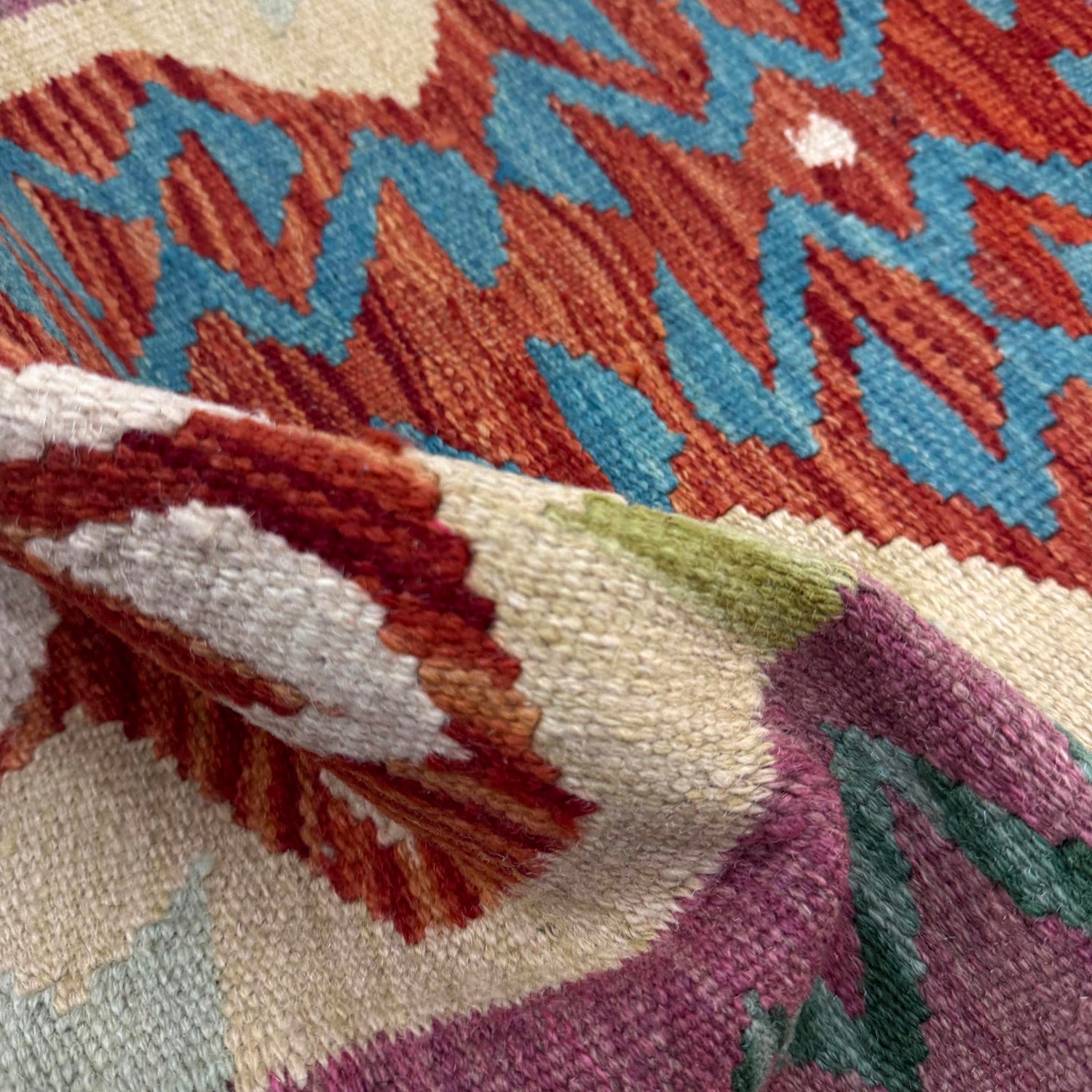 Handmade Multi Kilim Geometric 2x4 ft