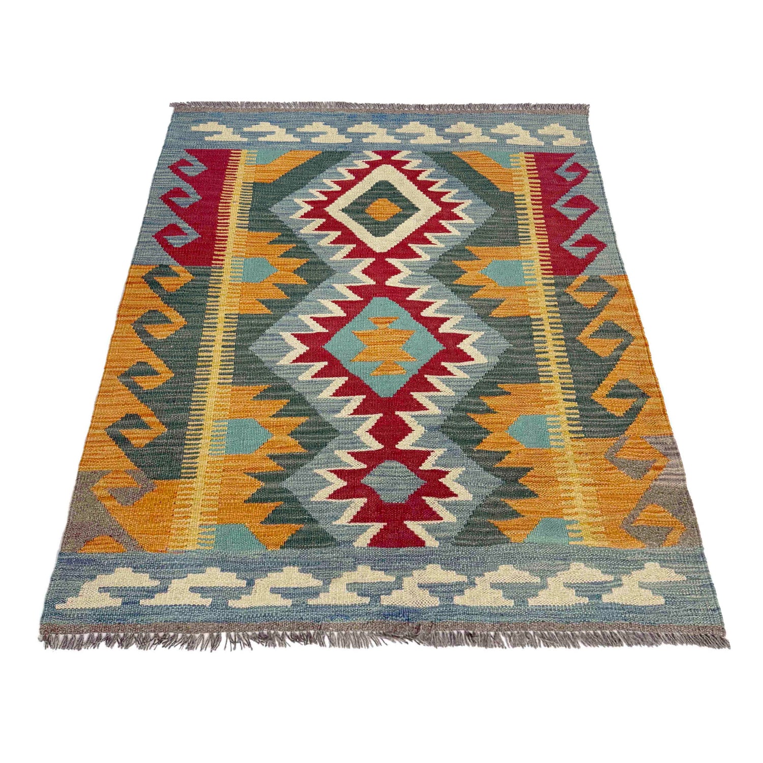 Handmade Multi Kilim Geometric 2x4 ft