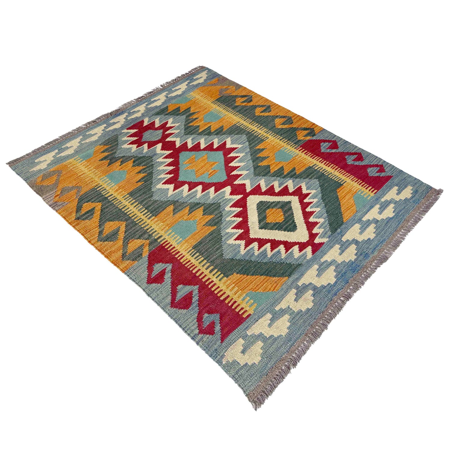 Handmade Multi Kilim Geometric 2x4 ft