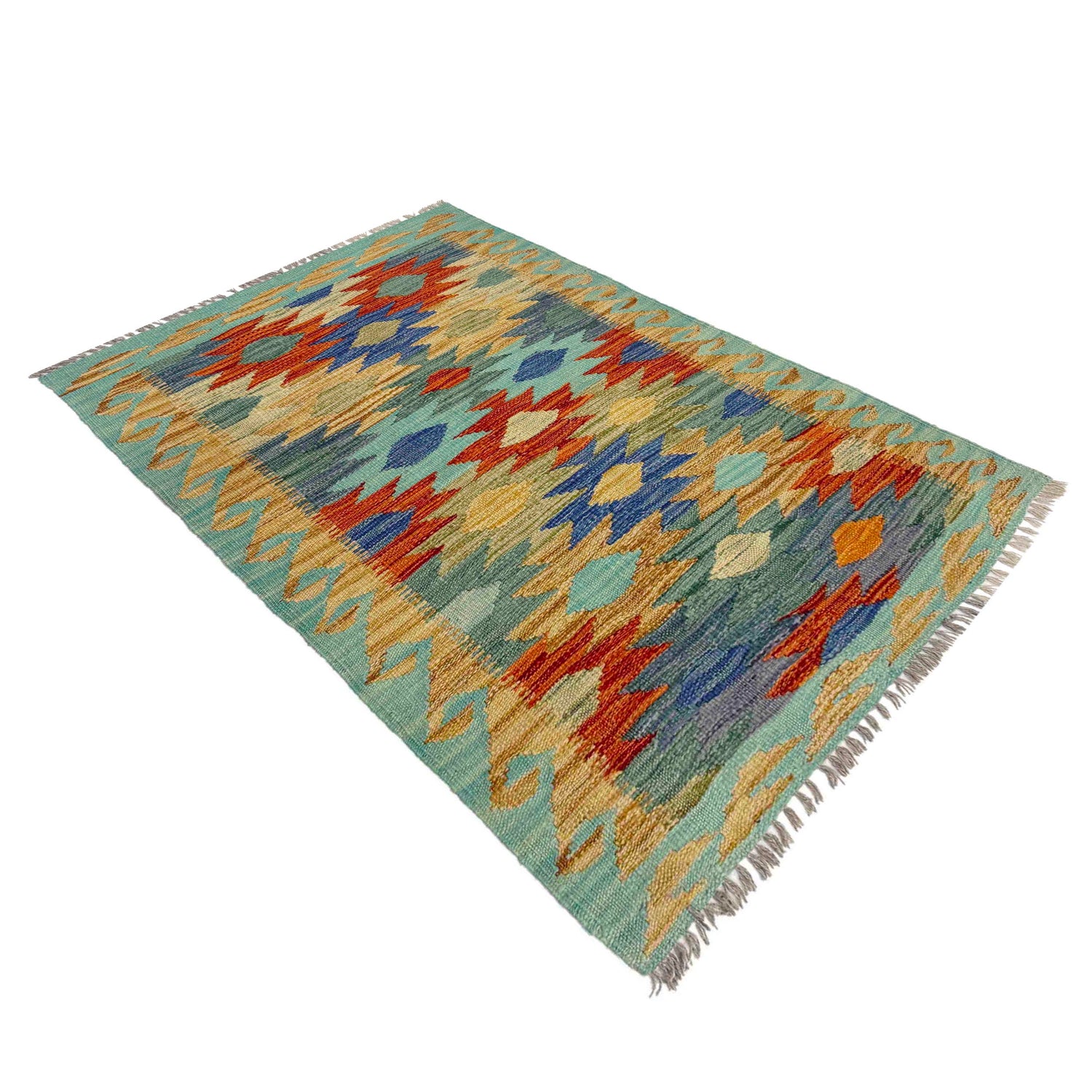 Handmade Multi Kilim Geometric 2x4 ft