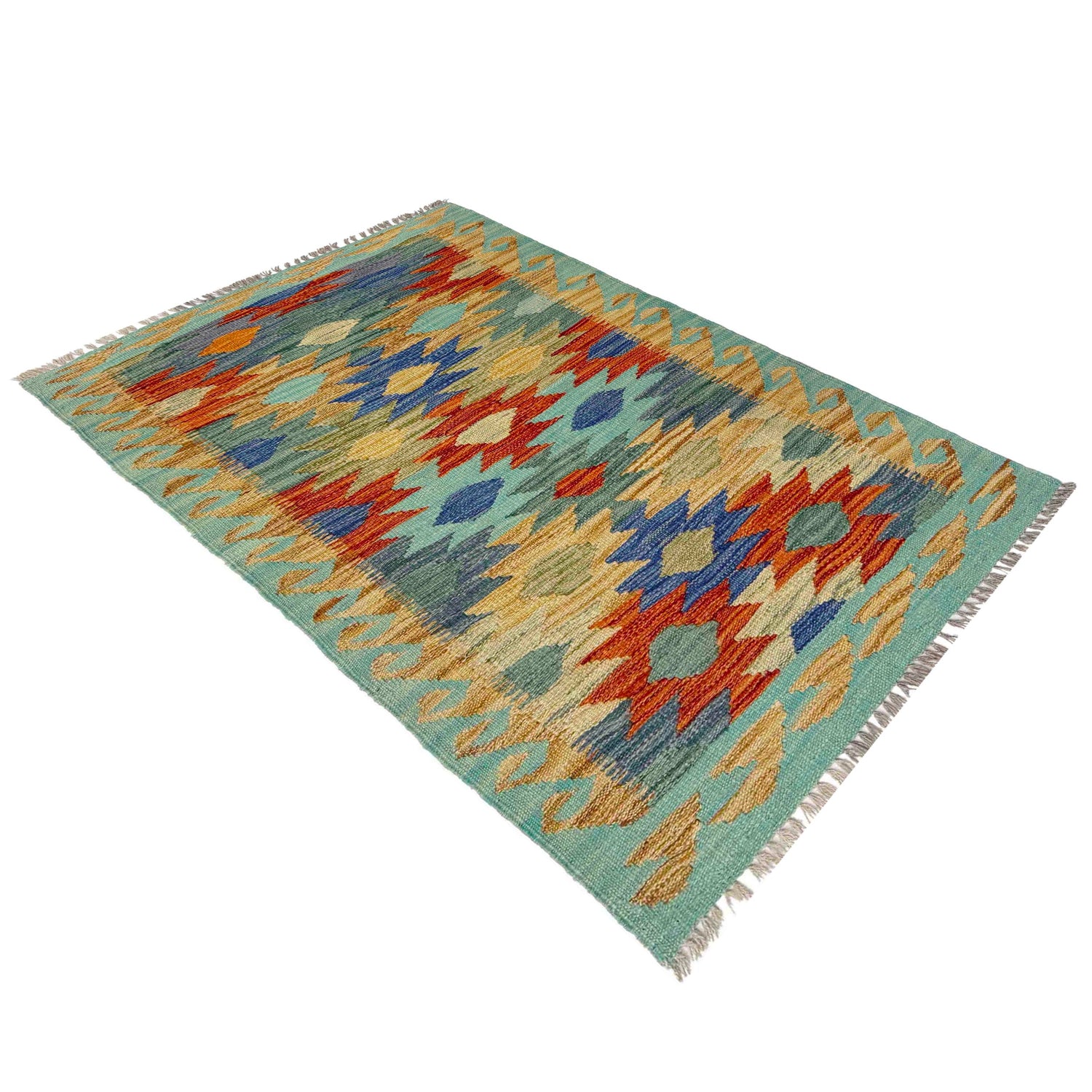 Handmade Multi Kilim Geometric 2x4 ft