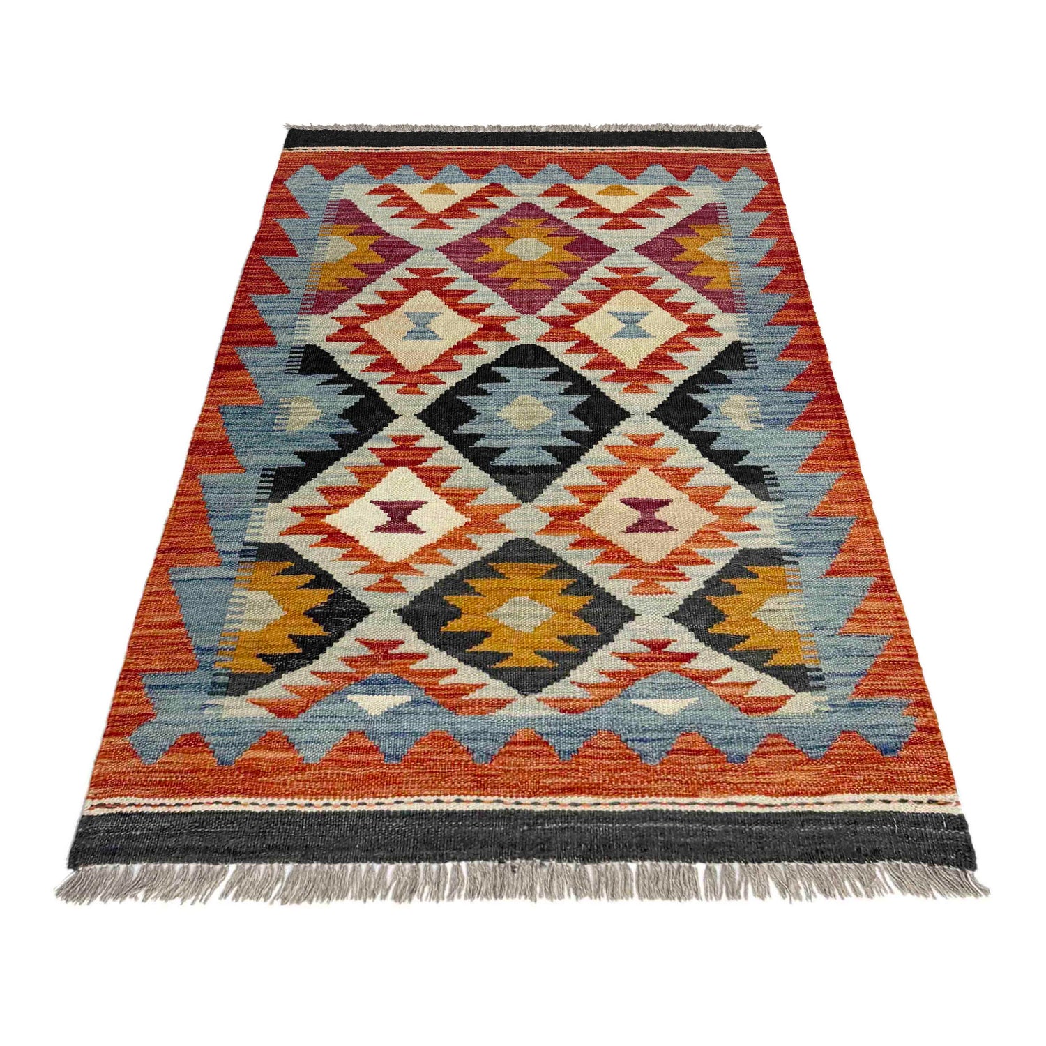 Handmade Multi Kilim Geometric 2x4 ft