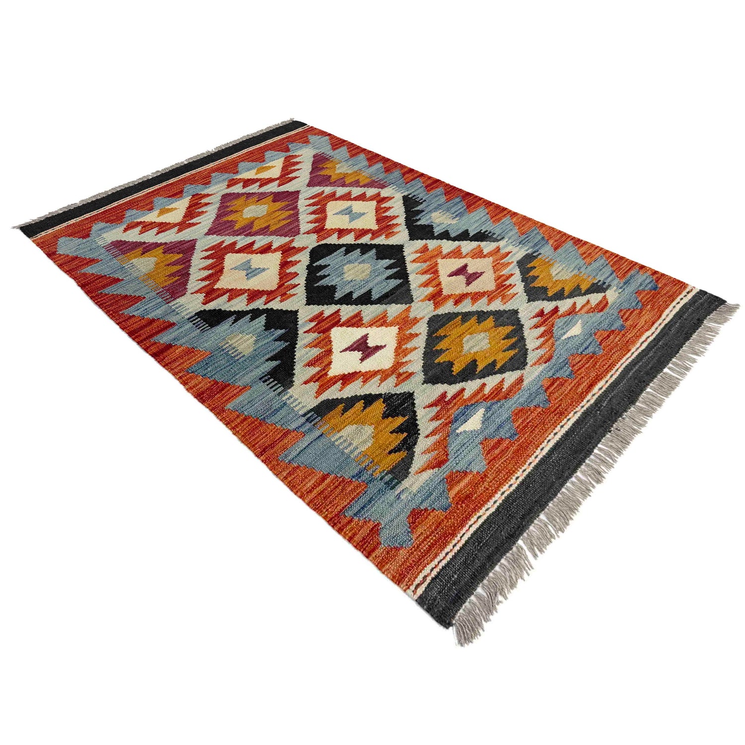 Handmade Multi Kilim Geometric 2x4 ft