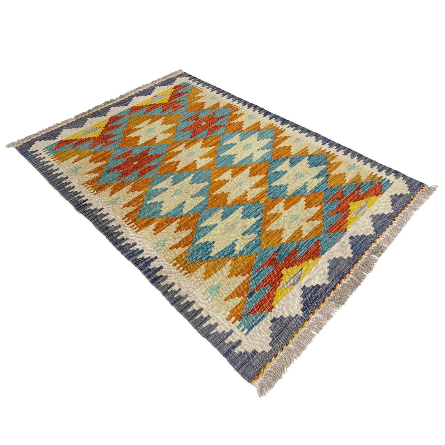 Handmade Multi Kilim Geometric 2x4 ft