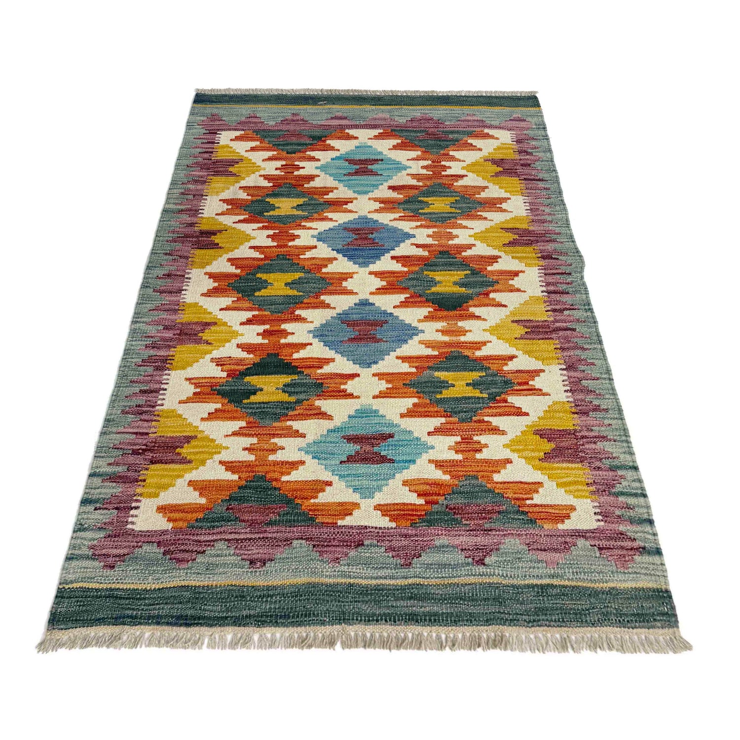 Handmade Multi Kilim Geometric 2x4 ft
