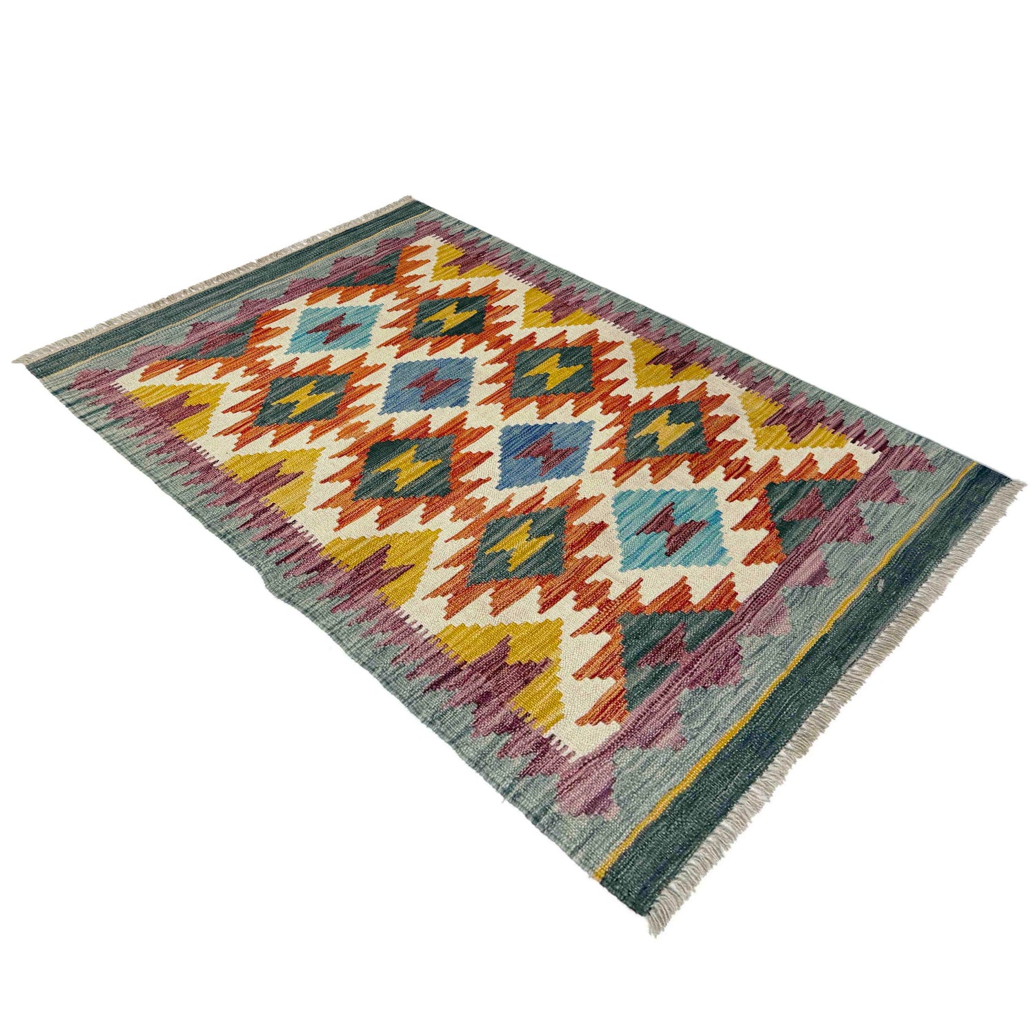 Handmade Multi Kilim Geometric 2x4 ft