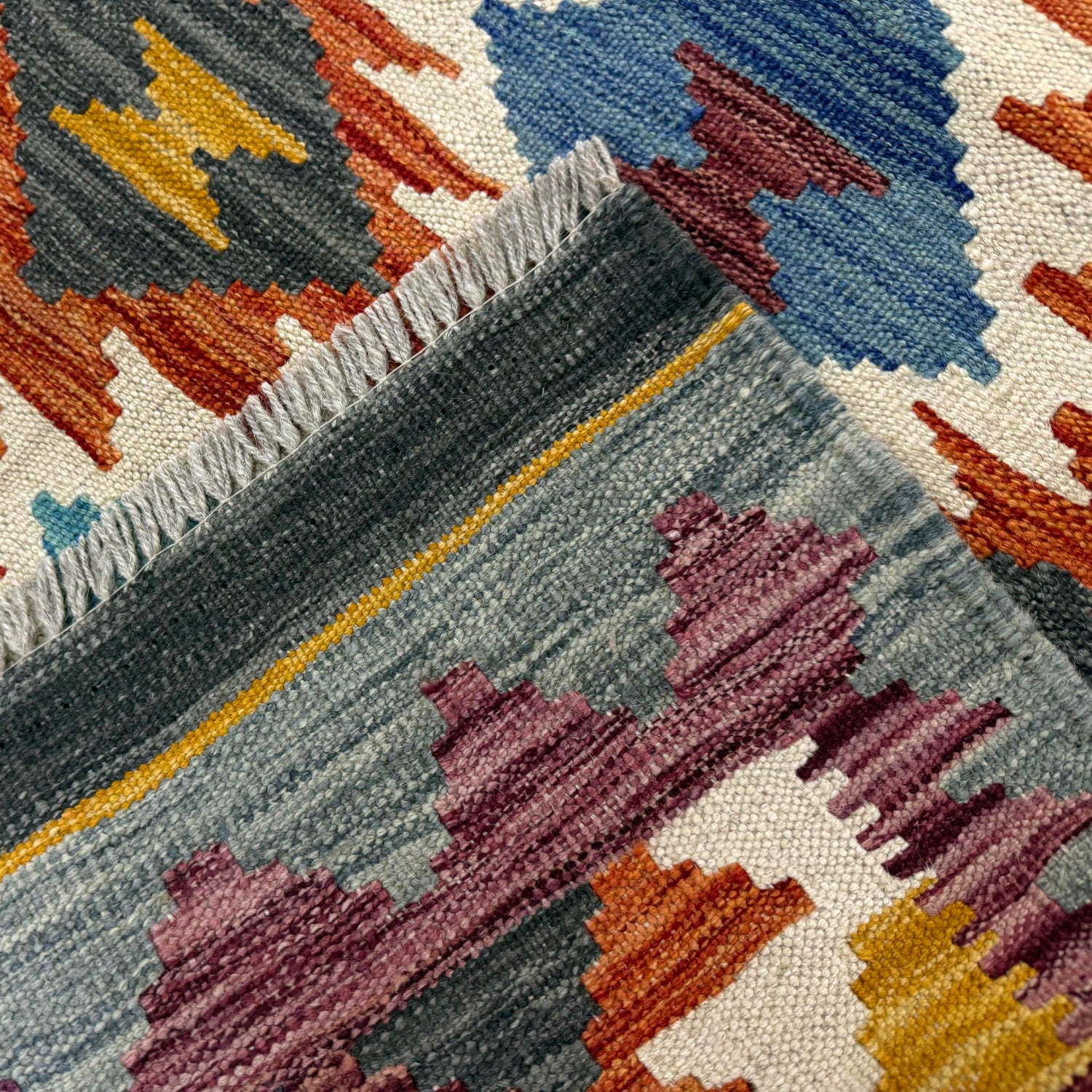 Handmade Multi Kilim Geometric 2x4 ft