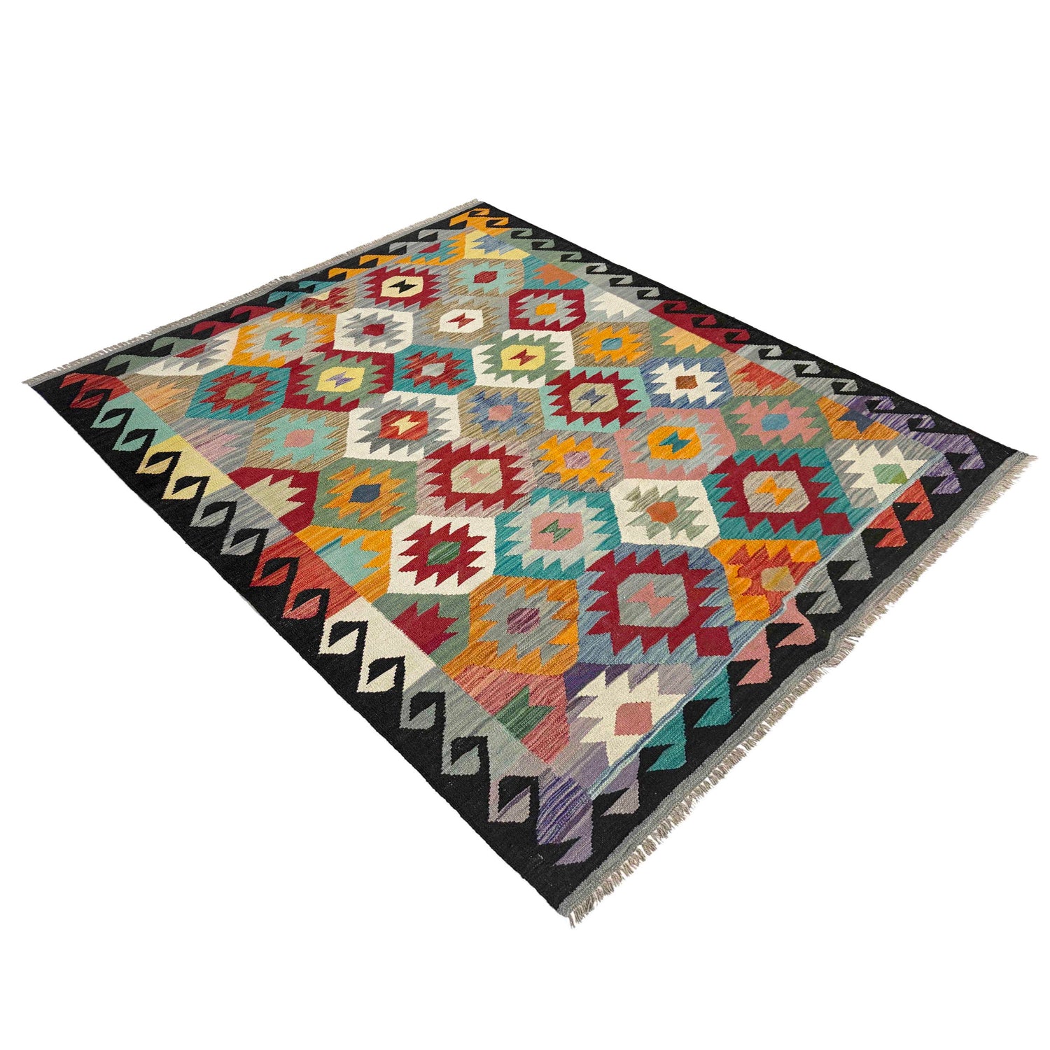 Handmade Multi Kilim Geometric 4x7 ft