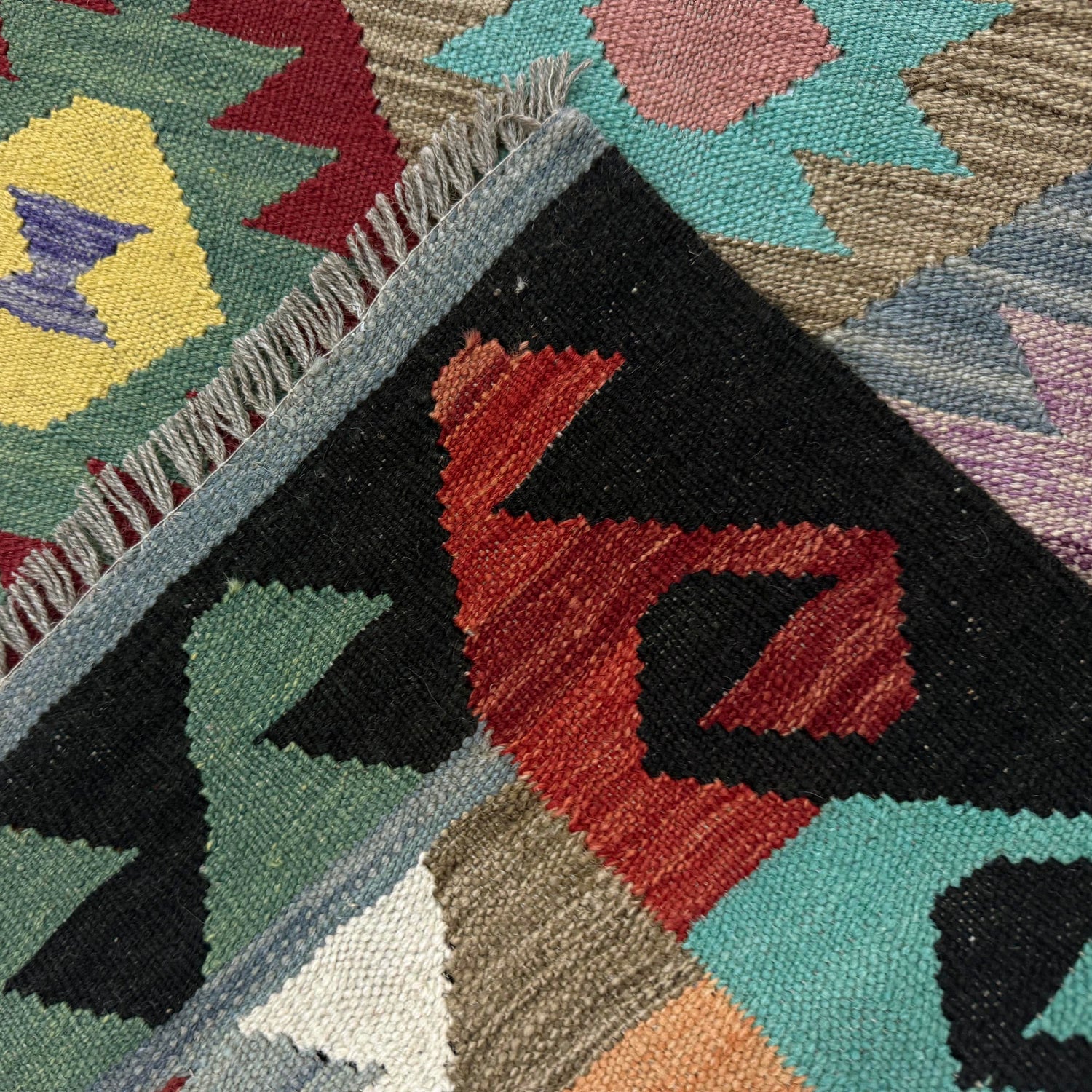 Handmade Multi Kilim Geometric 4x7 ft