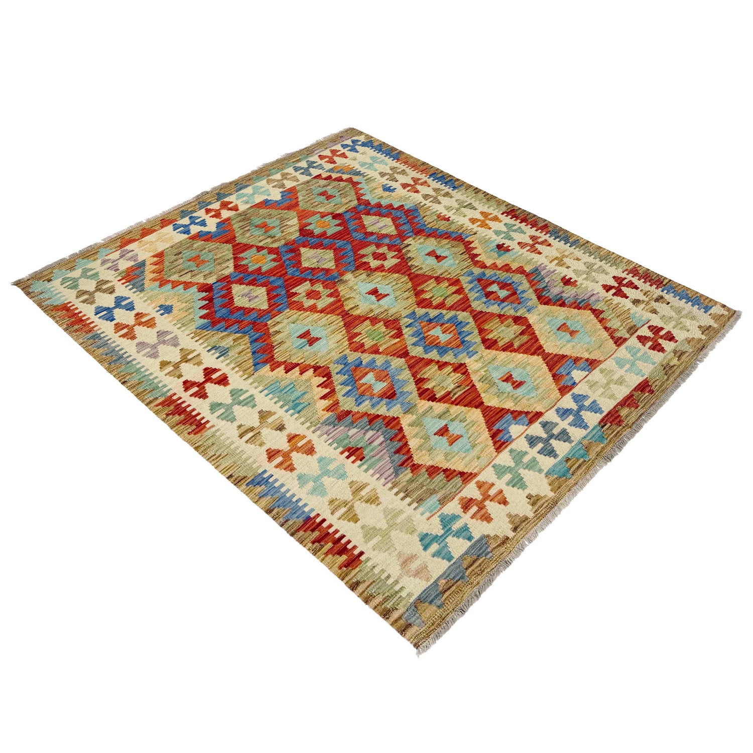 Handmade Multi Kilim Geometric 4x7 ft