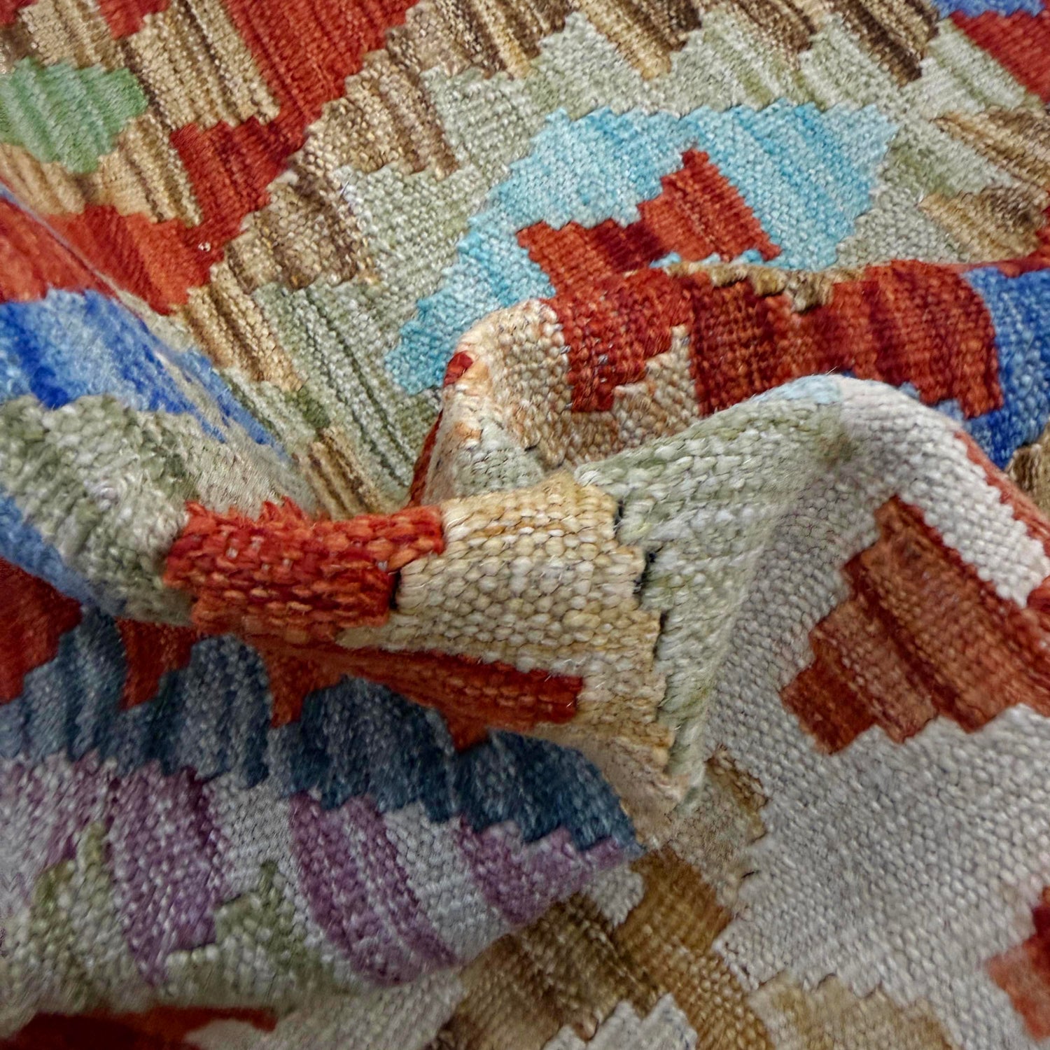 Handmade Multi Kilim Geometric 4x7 ft