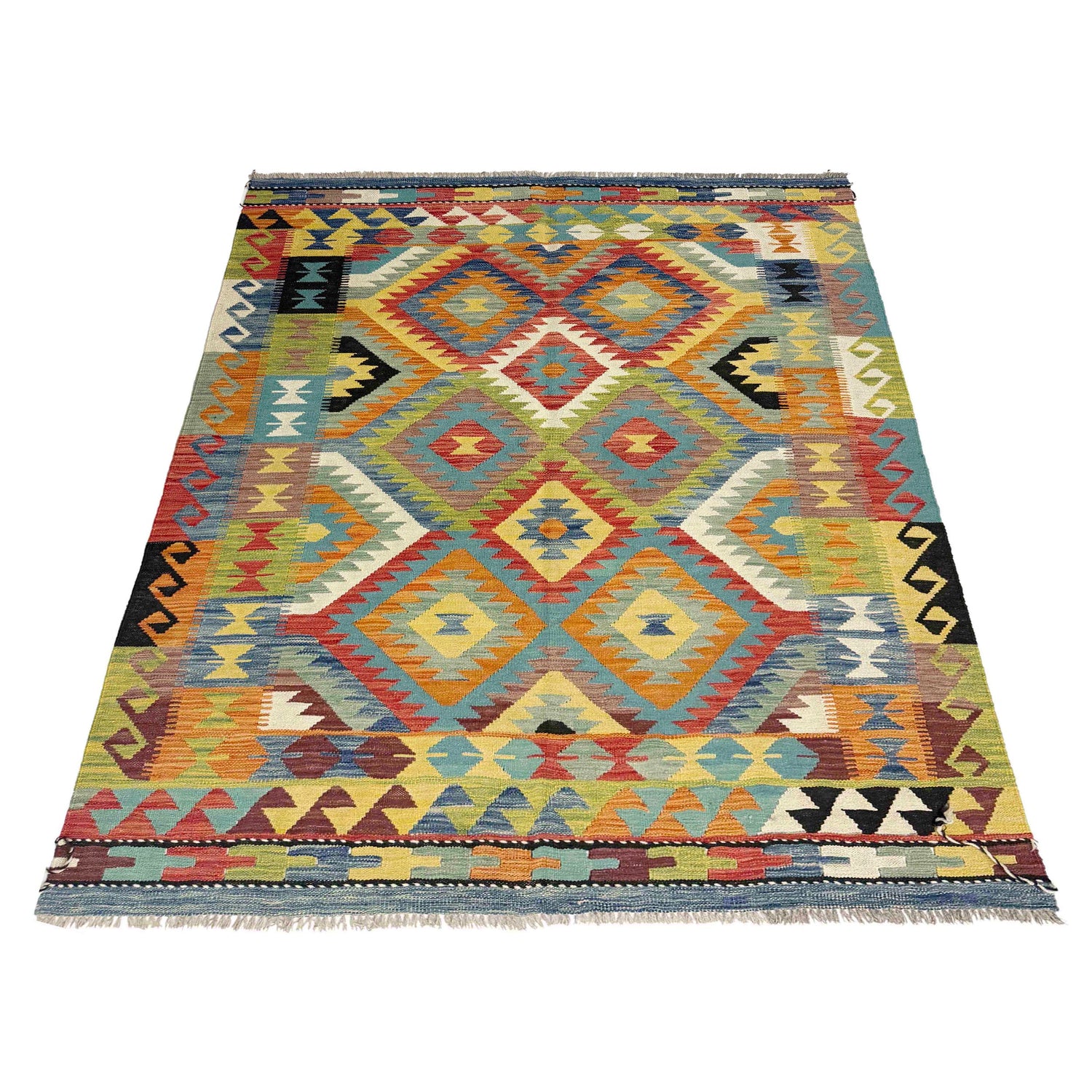 Handmade Multi Kilim Geometric 4x7 ft