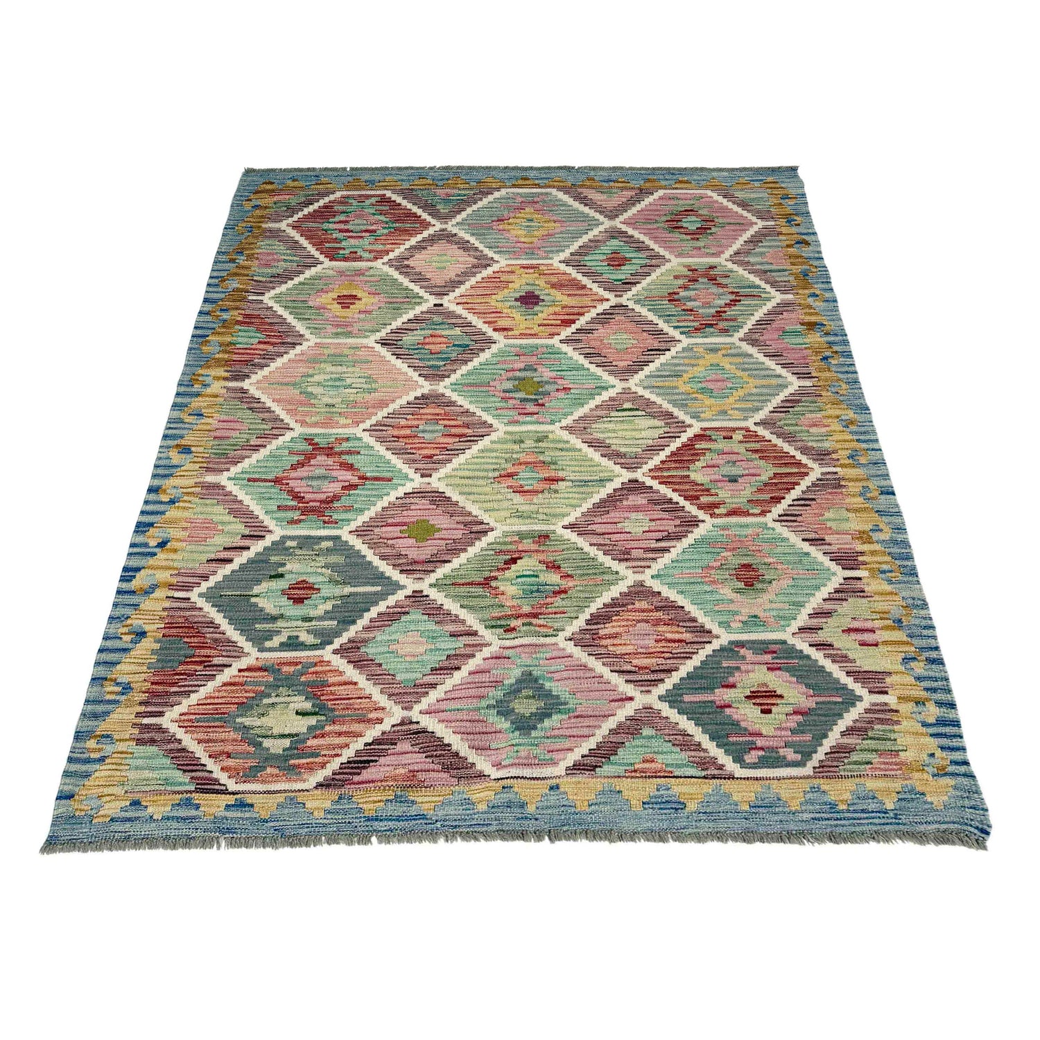 Handmade Multi Kilim Geometric 4x7 ft