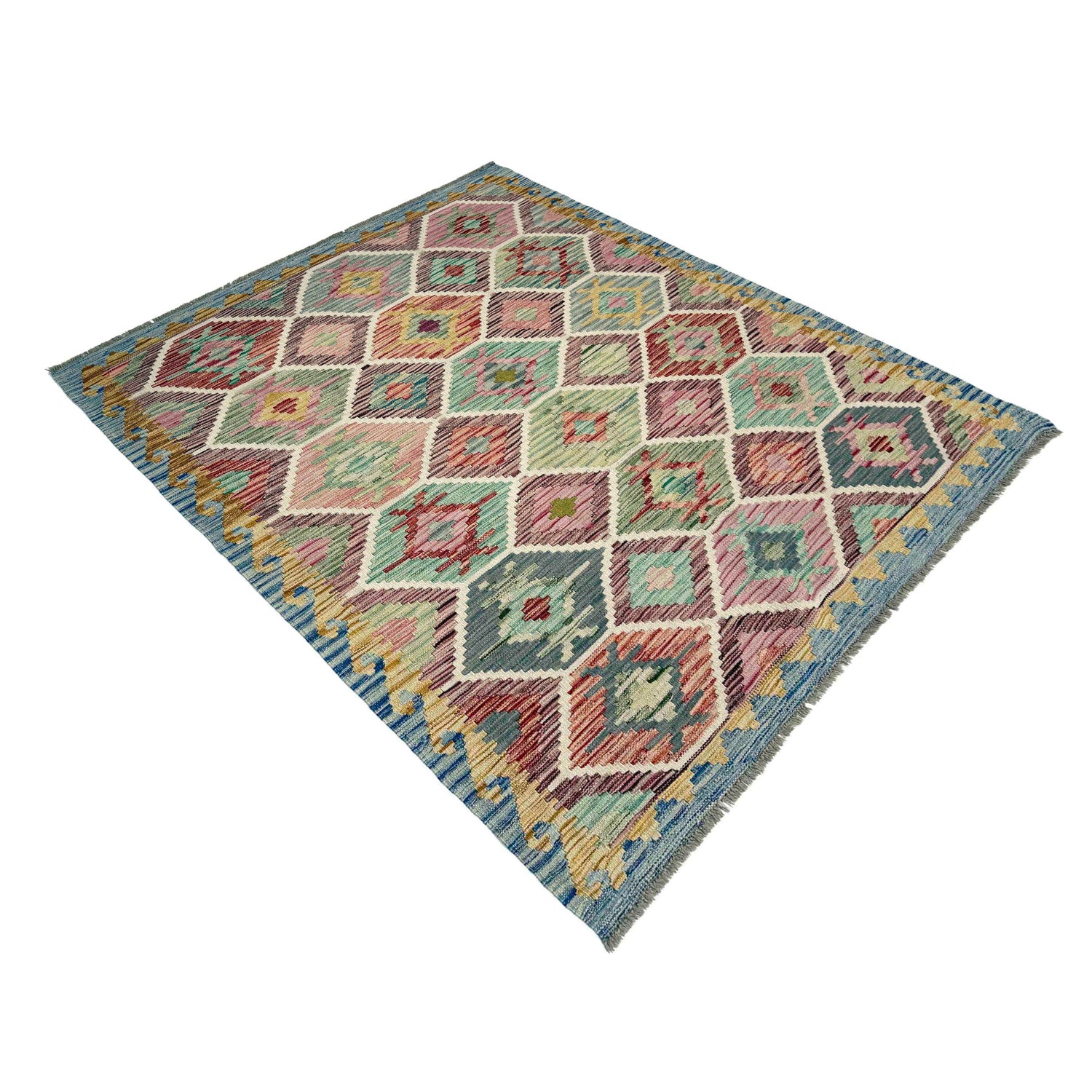 Handmade Multi Kilim Geometric 4x7 ft