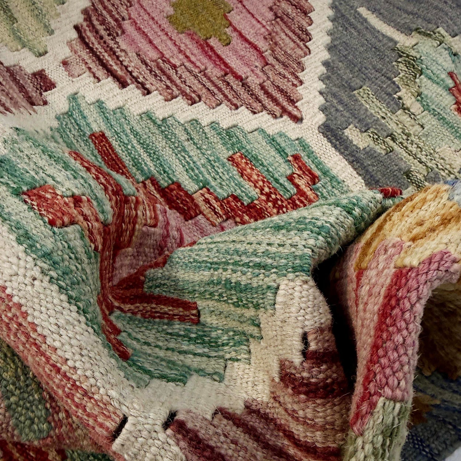 Handmade Multi Kilim Geometric 4x7 ft