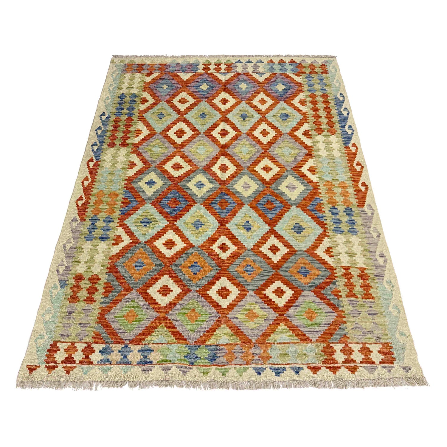 Handmade Multi Kilim Geometric 4x7 ft