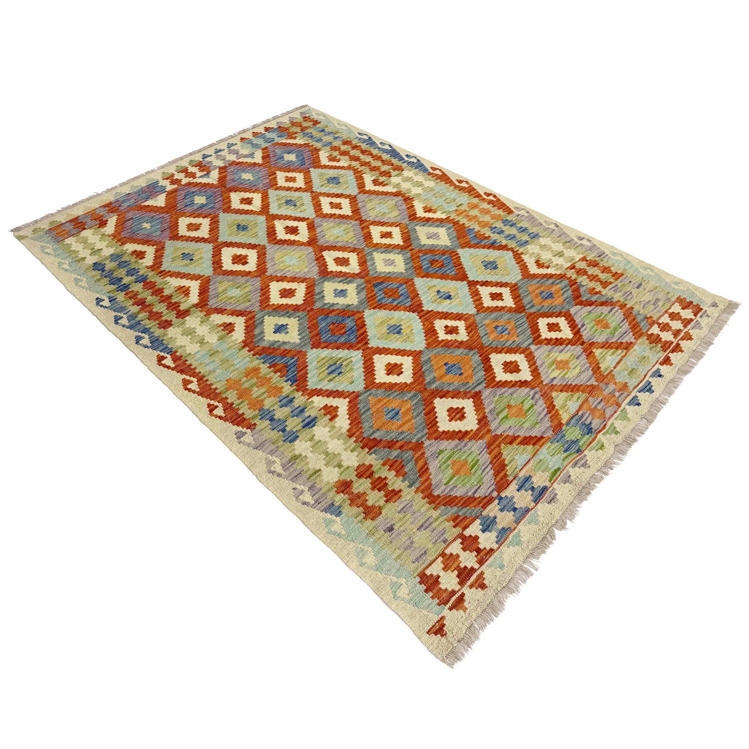Handmade Multi Kilim Geometric 4x7 ft