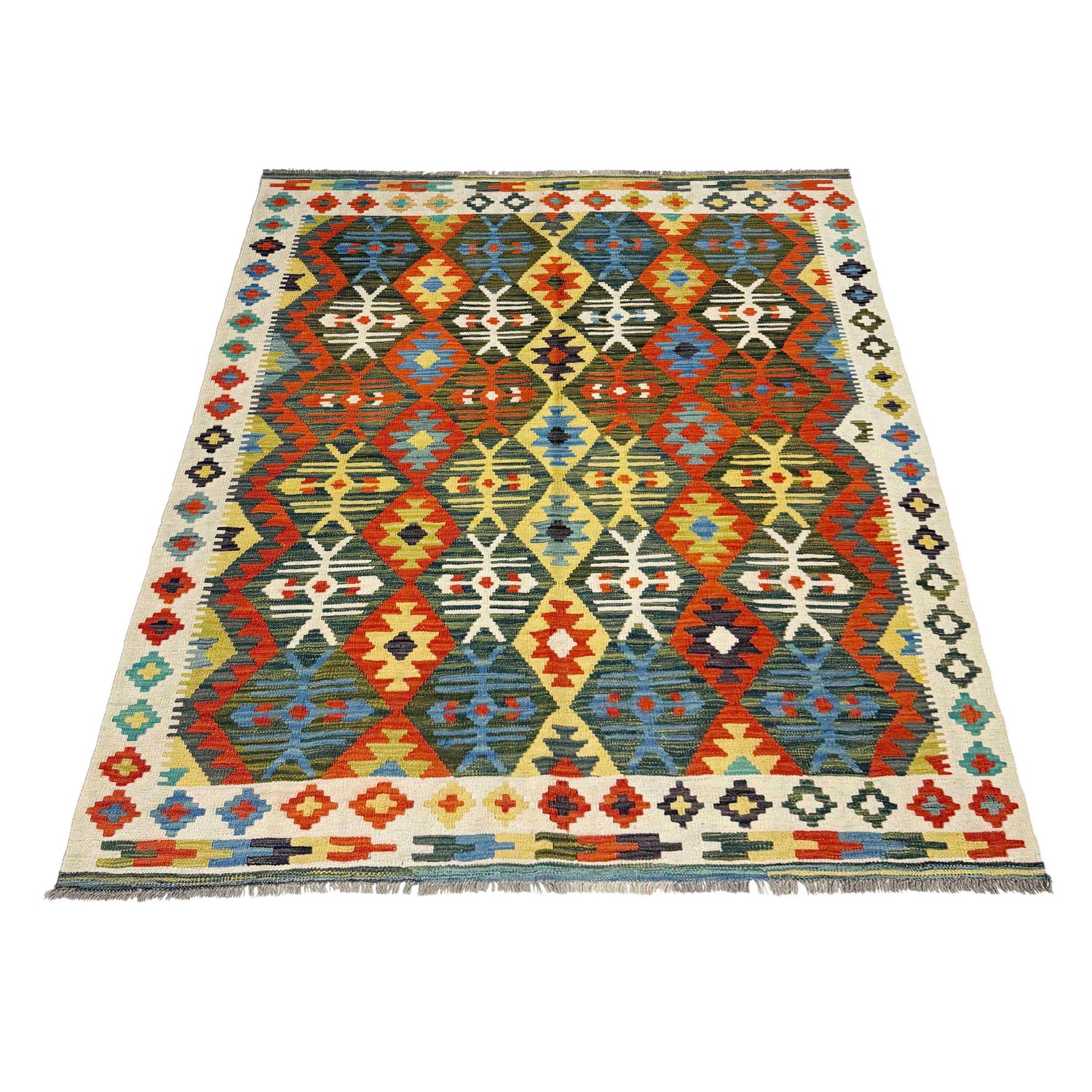 Handmade Multi Kilim Geometric 4x7 ft