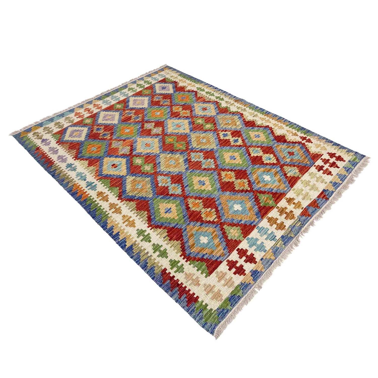 Handmade Multi Kilim Geometric 4x7 ft