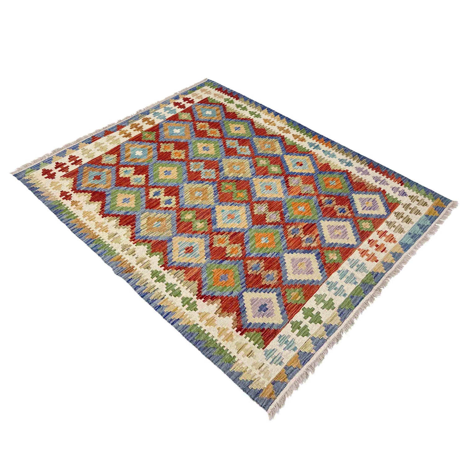 Handmade Multi Kilim Geometric 4x7 ft
