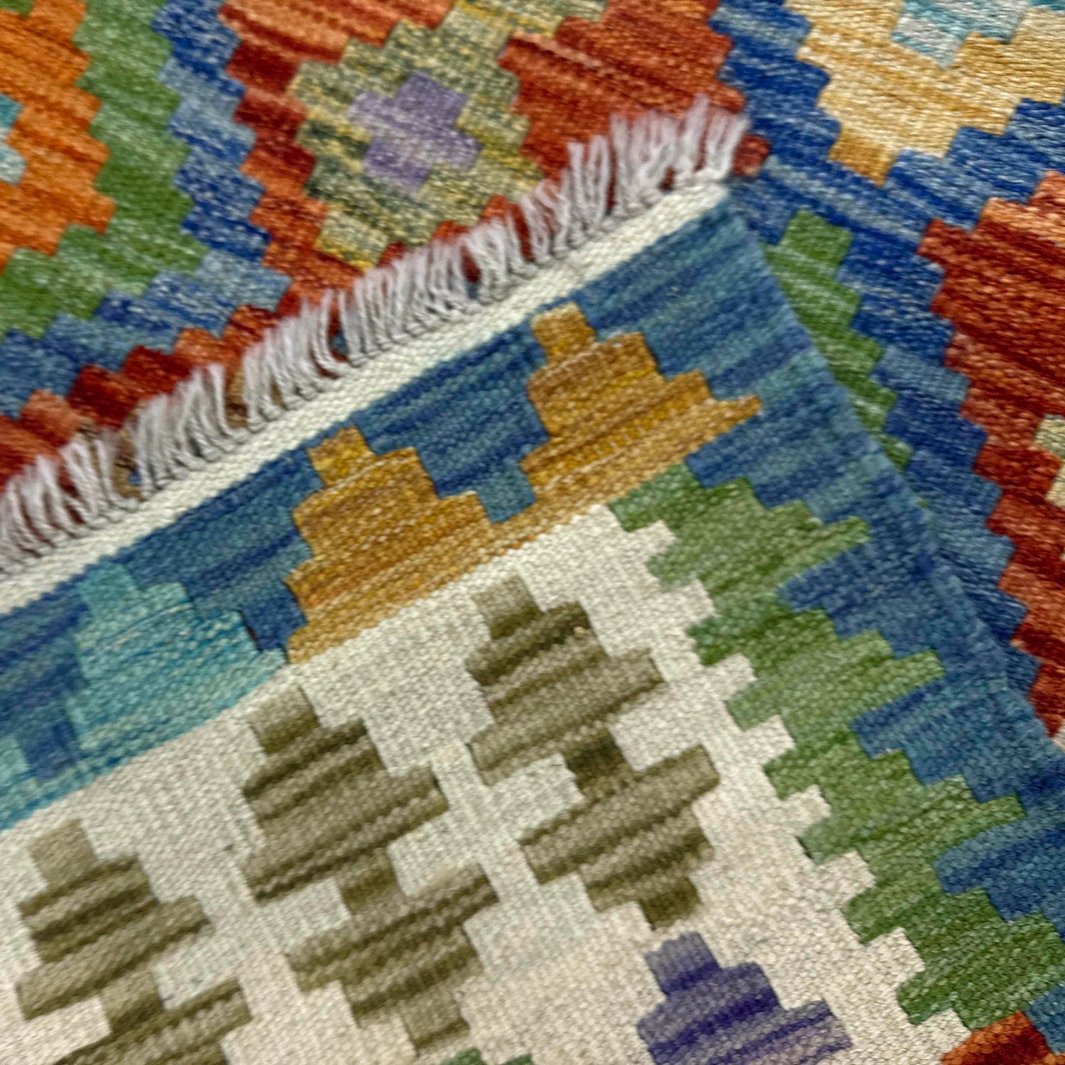 Handmade Multi Kilim Geometric 4x7 ft