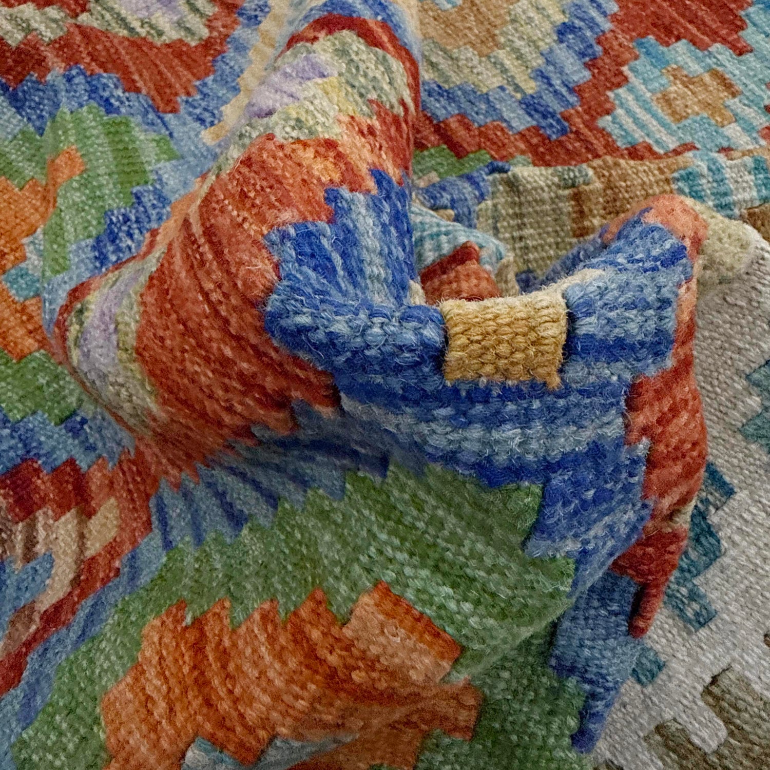 Handmade Multi Kilim Geometric 4x7 ft