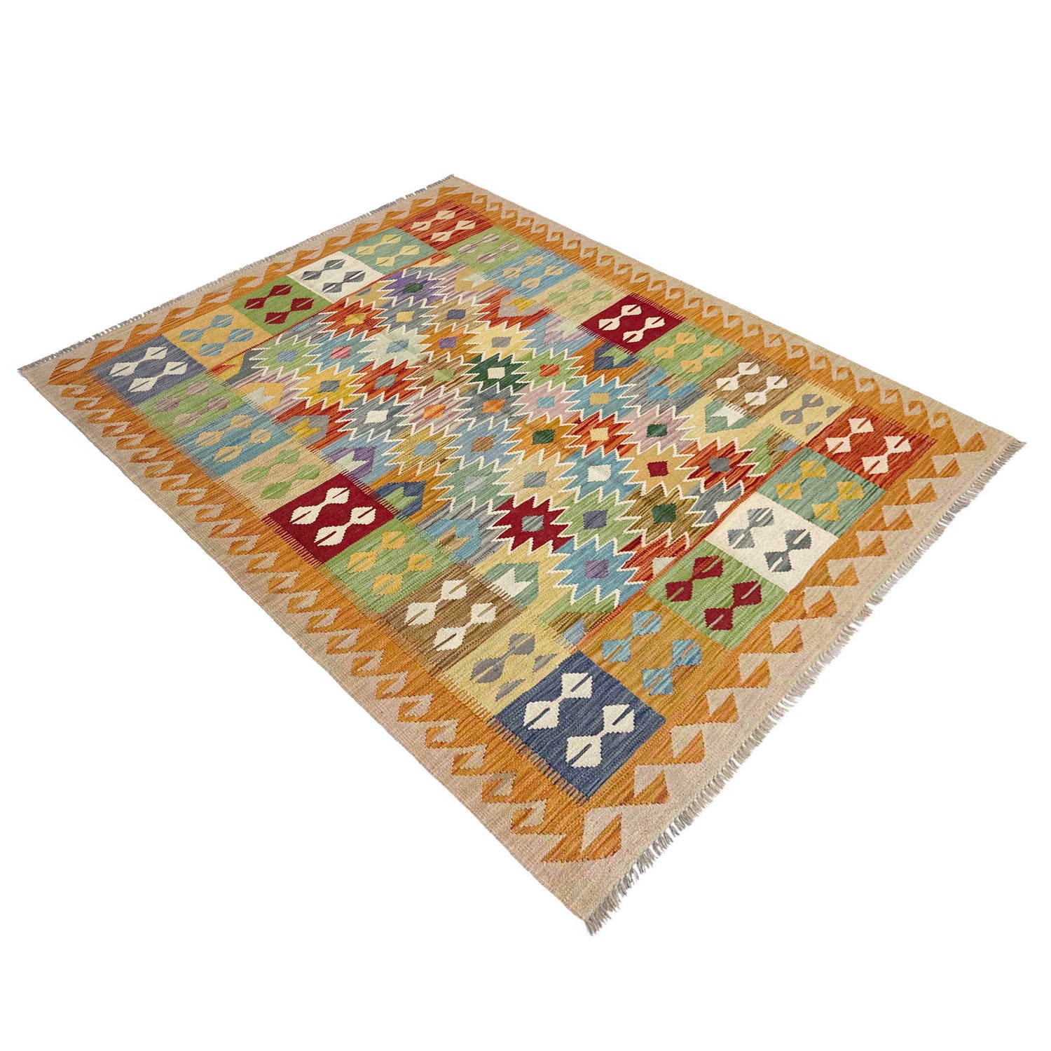 Handmade Multi Kilim Geometric 4x7 ft