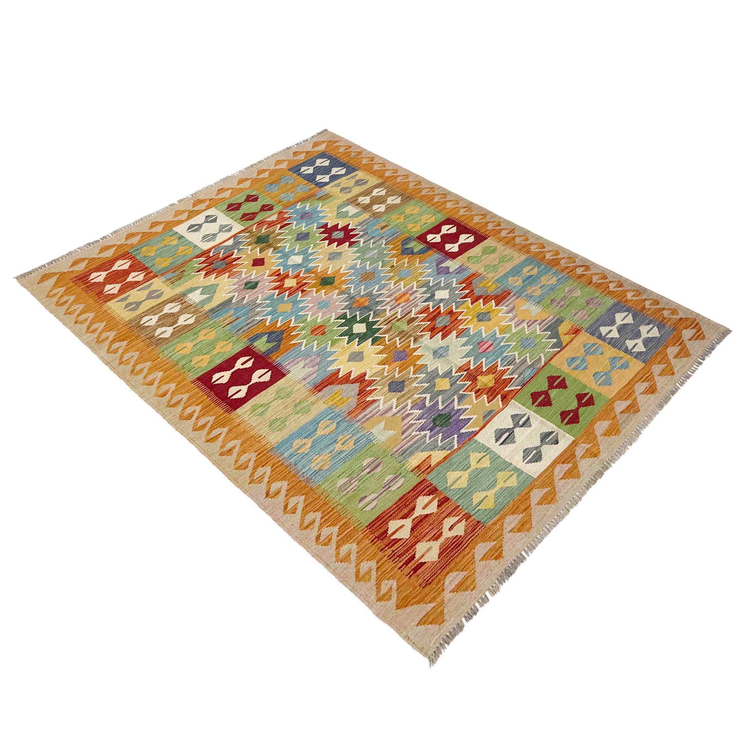 Handmade Multi Kilim Geometric 4x7 ft