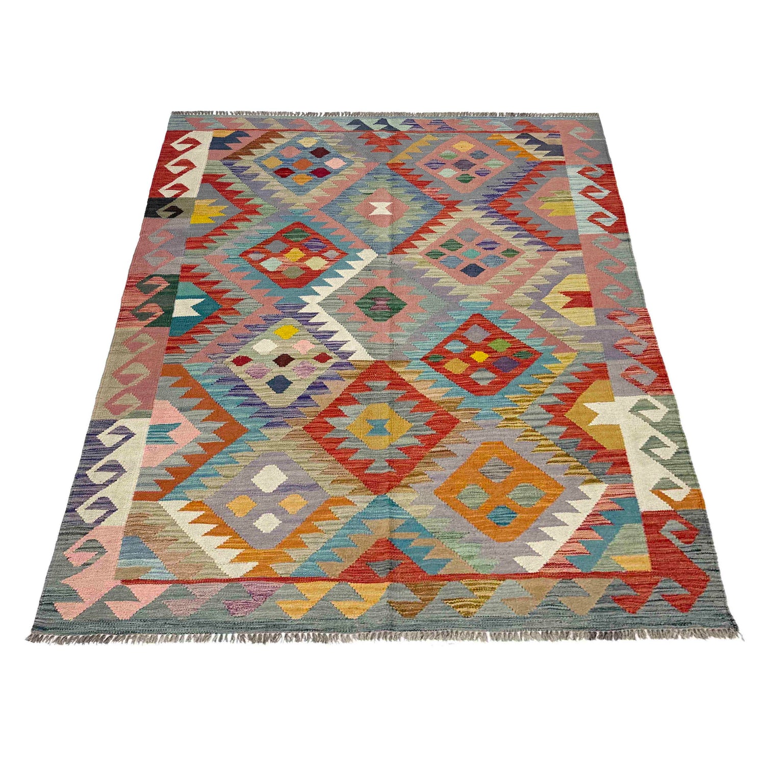 Handmade Multi Kilim Geometric 4x7 ft
