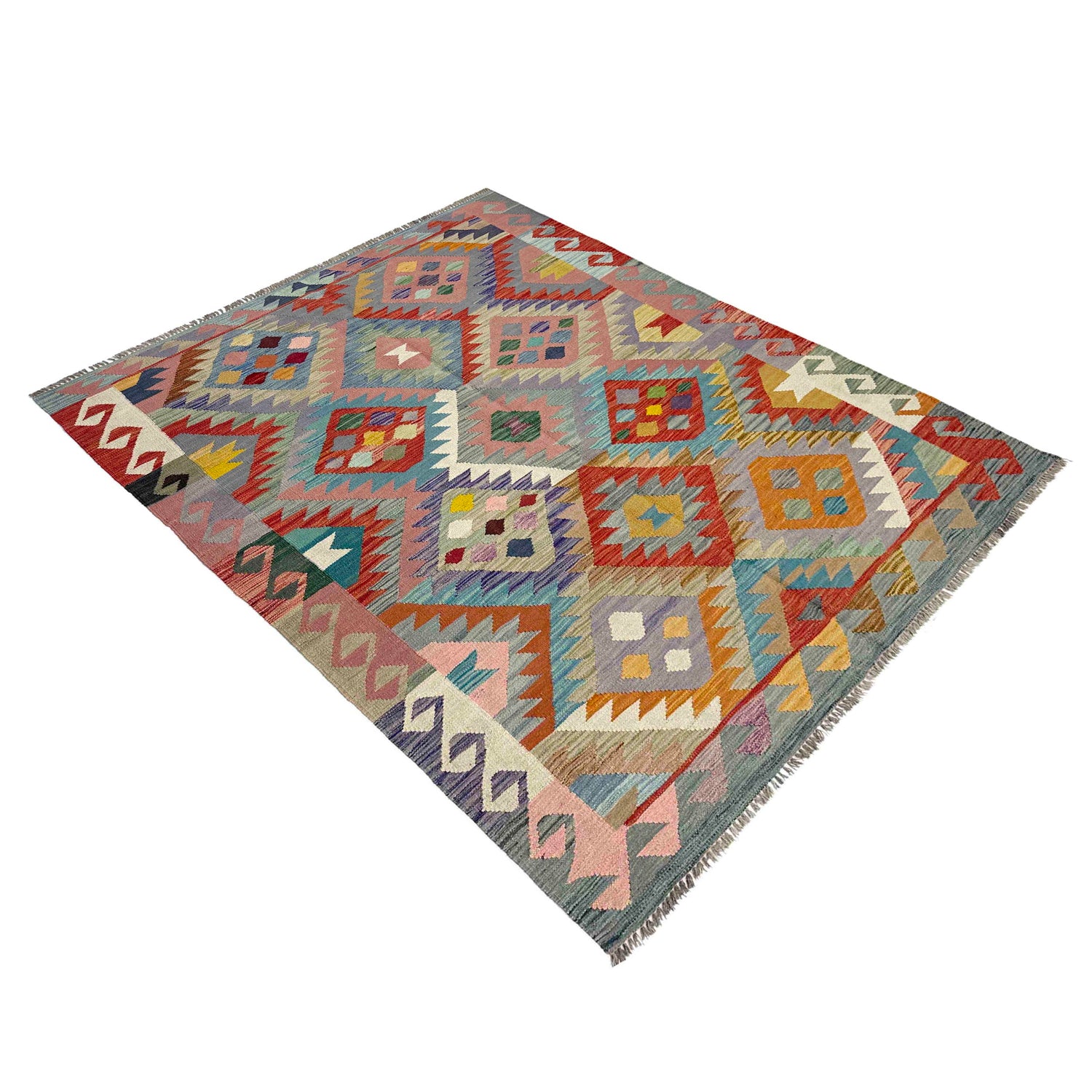 Handmade Multi Kilim Geometric 4x7 ft
