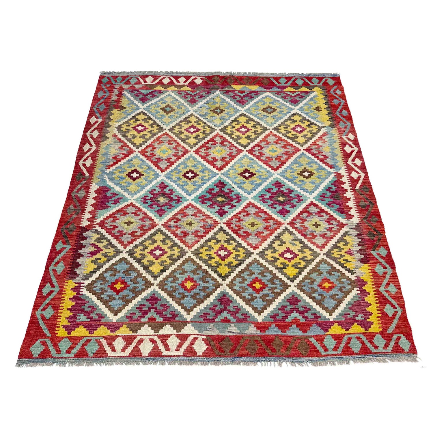 Handmade Multi Kilim Geometric 4x7 ft