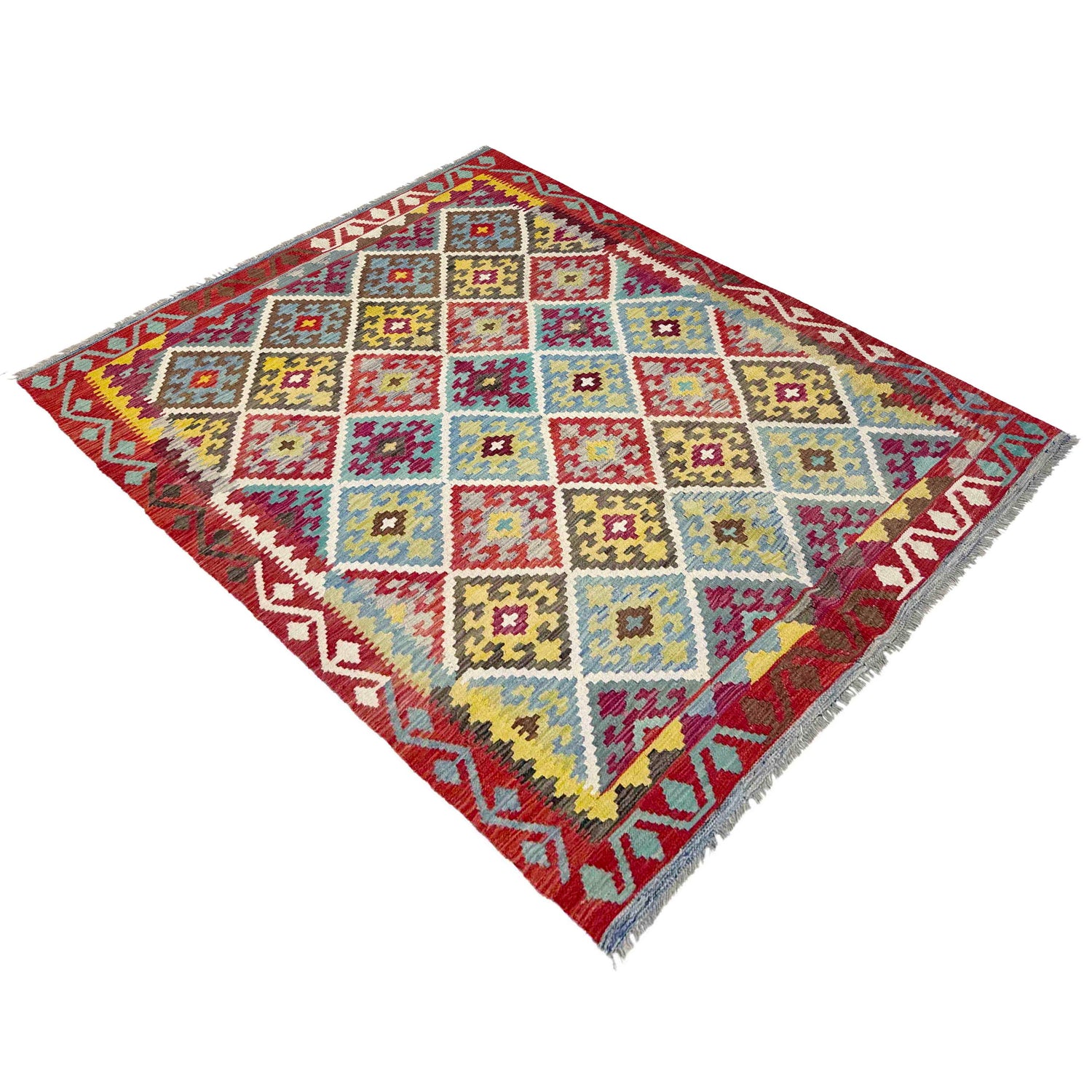 Handmade Multi Kilim Geometric 4x7 ft