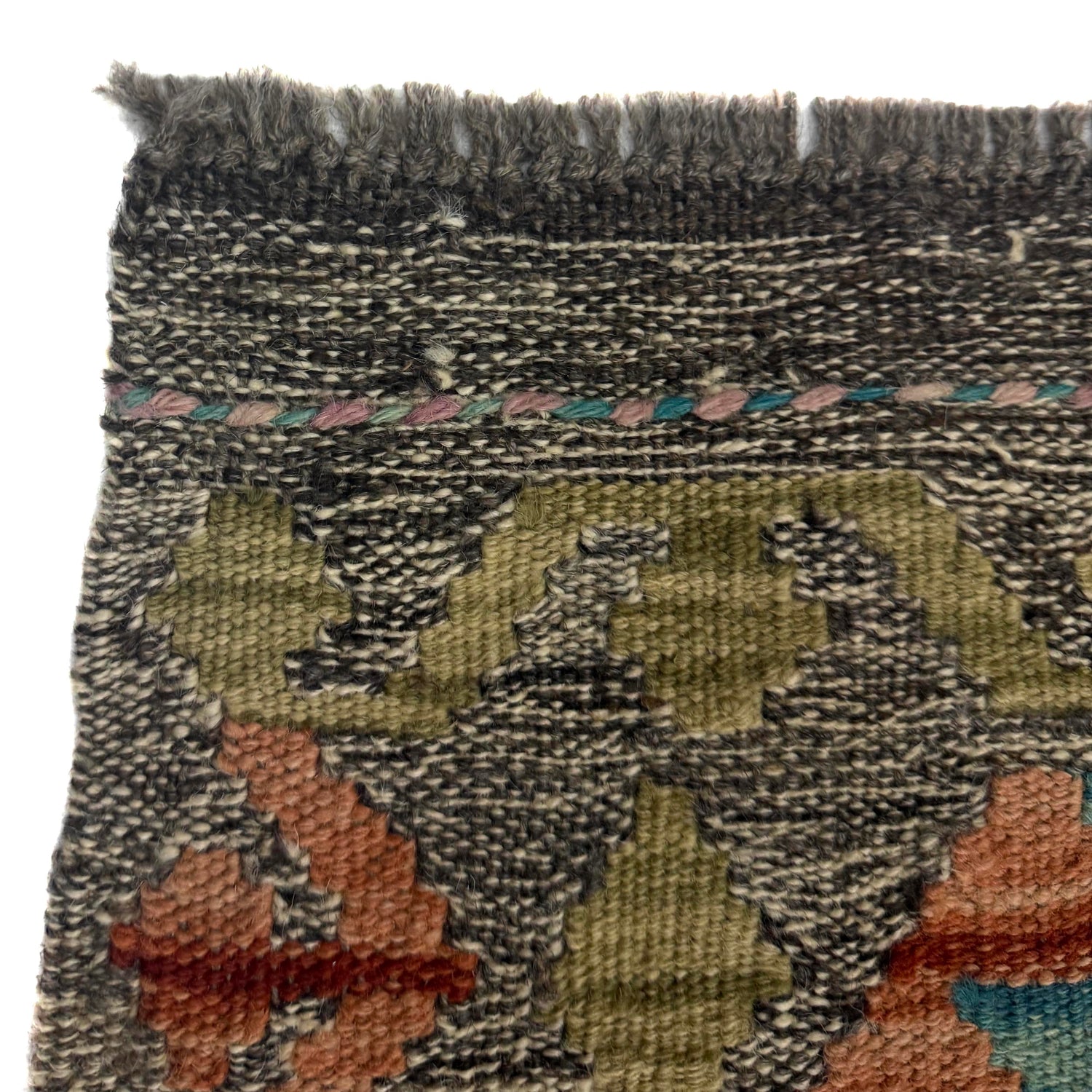 Handmade Multi Kilim Geometric 10' Runner