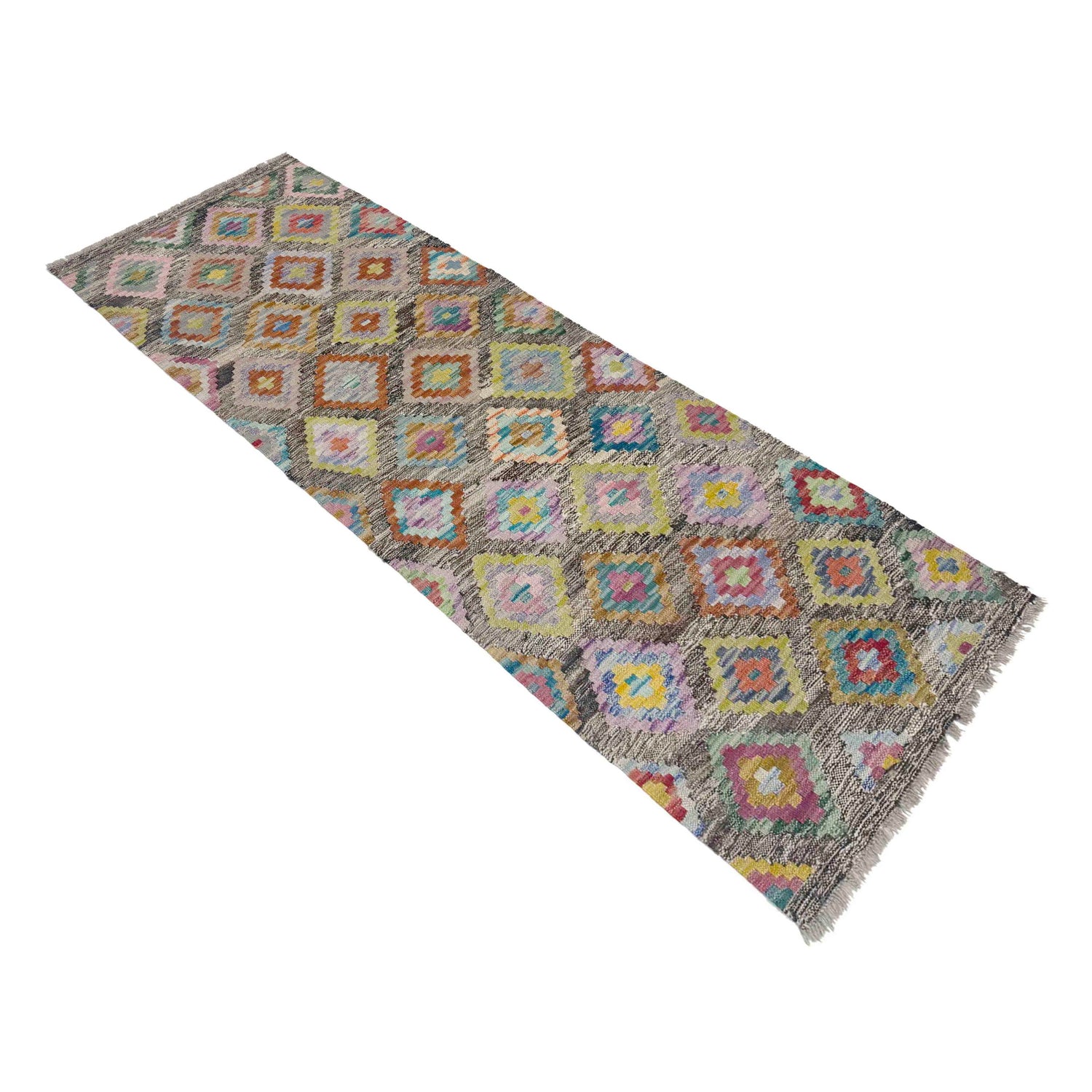 Handmade Multi Kilim Geometric 6' Runner