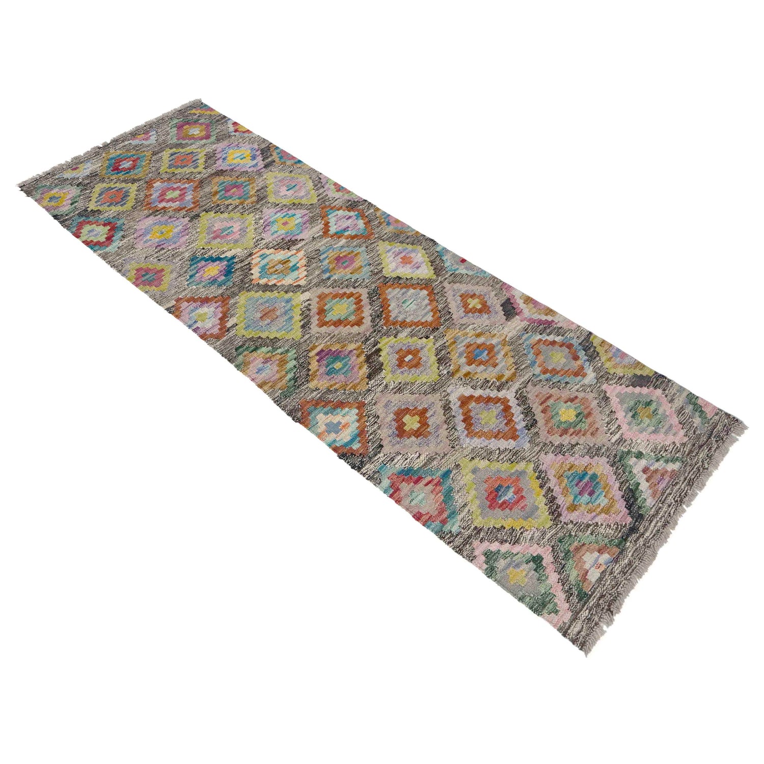 Handmade Multi Kilim Geometric 6' Runner
