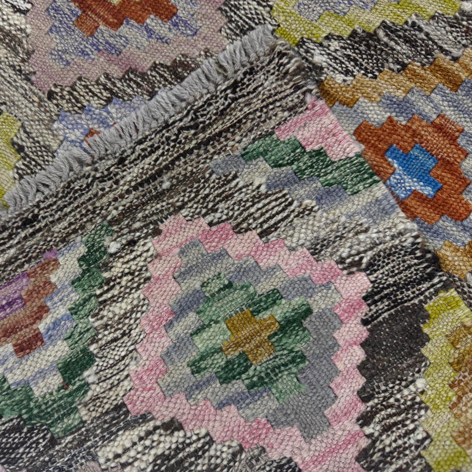 Handmade Multi Kilim Geometric 6' Runner