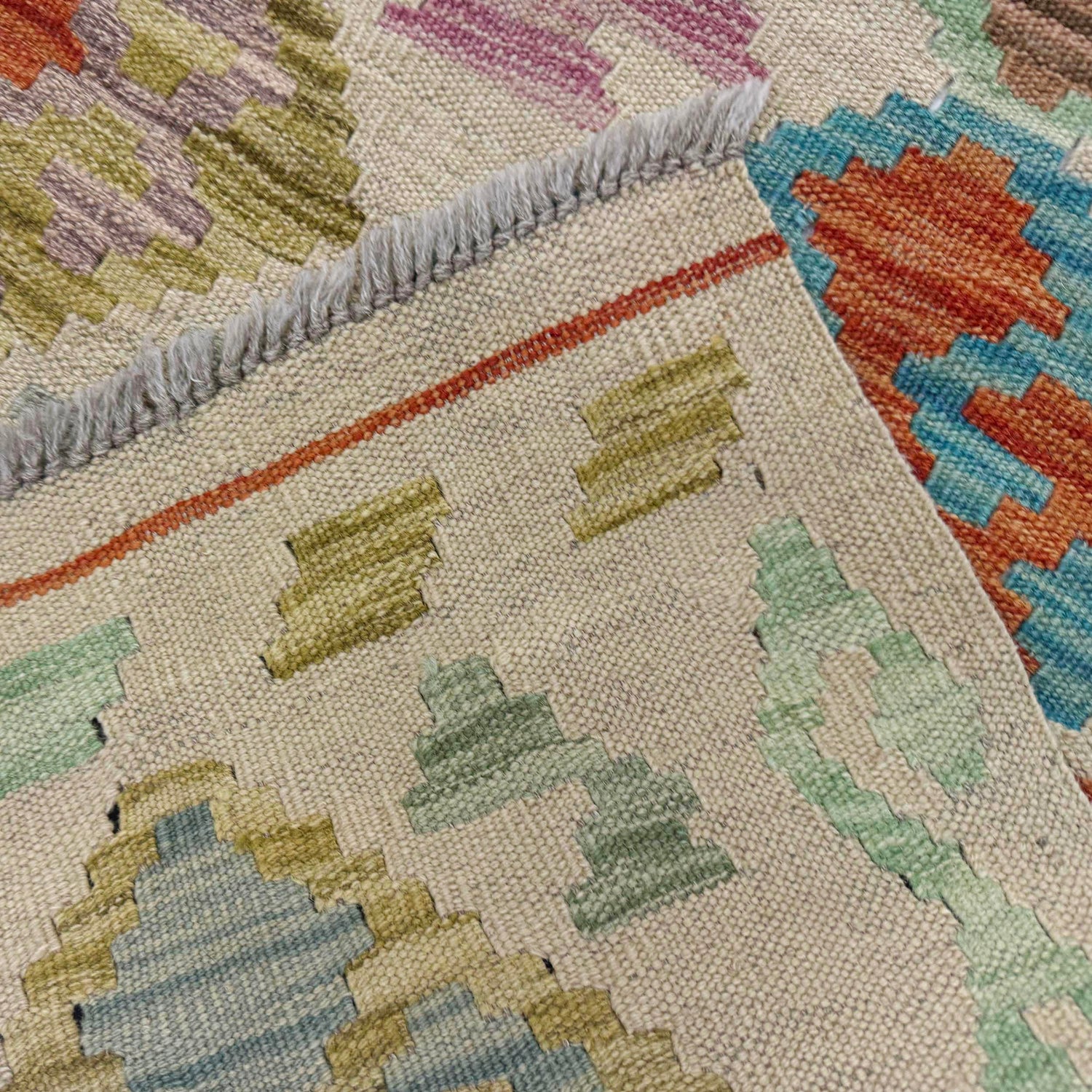 Handmade Multi Kilim Geometric 10' Runner